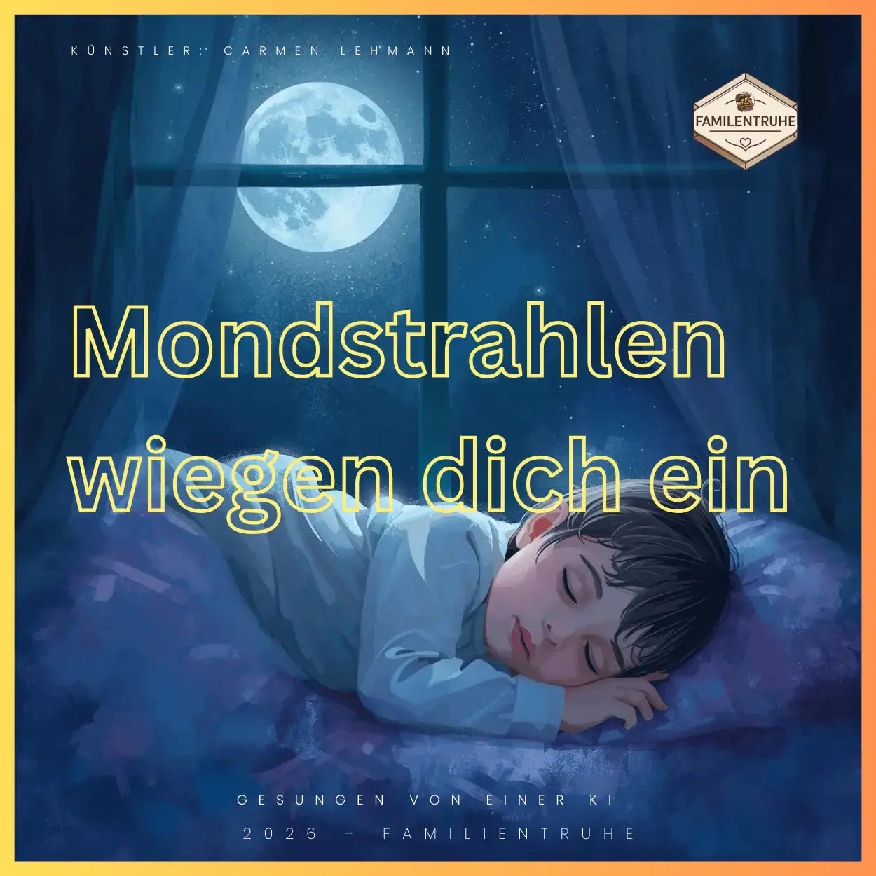 Mondstrahlen wiegen dich - sanftes Wiegenlied für Kinder mit beruhigenden Klängen und Melodien.