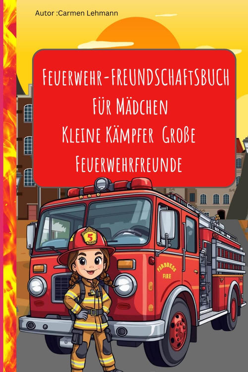 Feuerwehr-Freundschaft Buch Für Mädchen Kleine Kämpfer Große Feuerwehrfreunde mit Feuerwehr-Mädchen und Feuerwehrauto