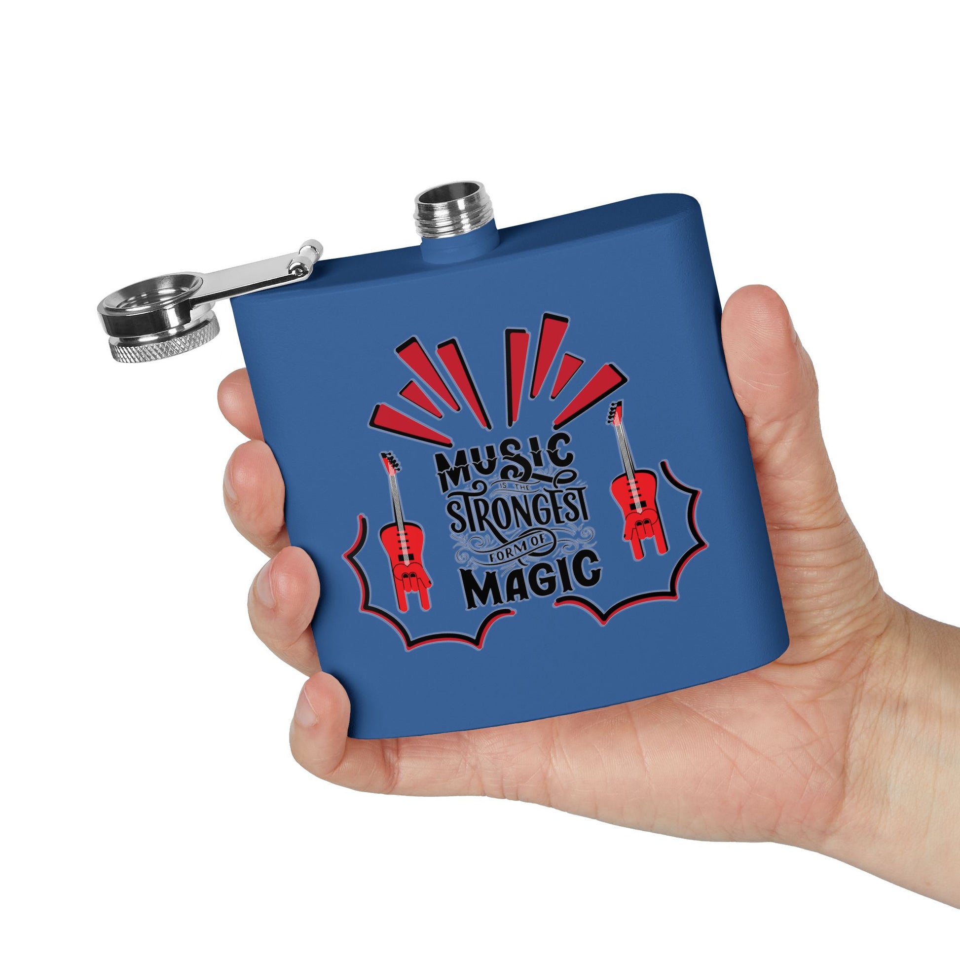 Edelstahl-Flachmann „Music Magic“ – 170 ml – perfektes Geschenk für Musiker und Musikliebhaber