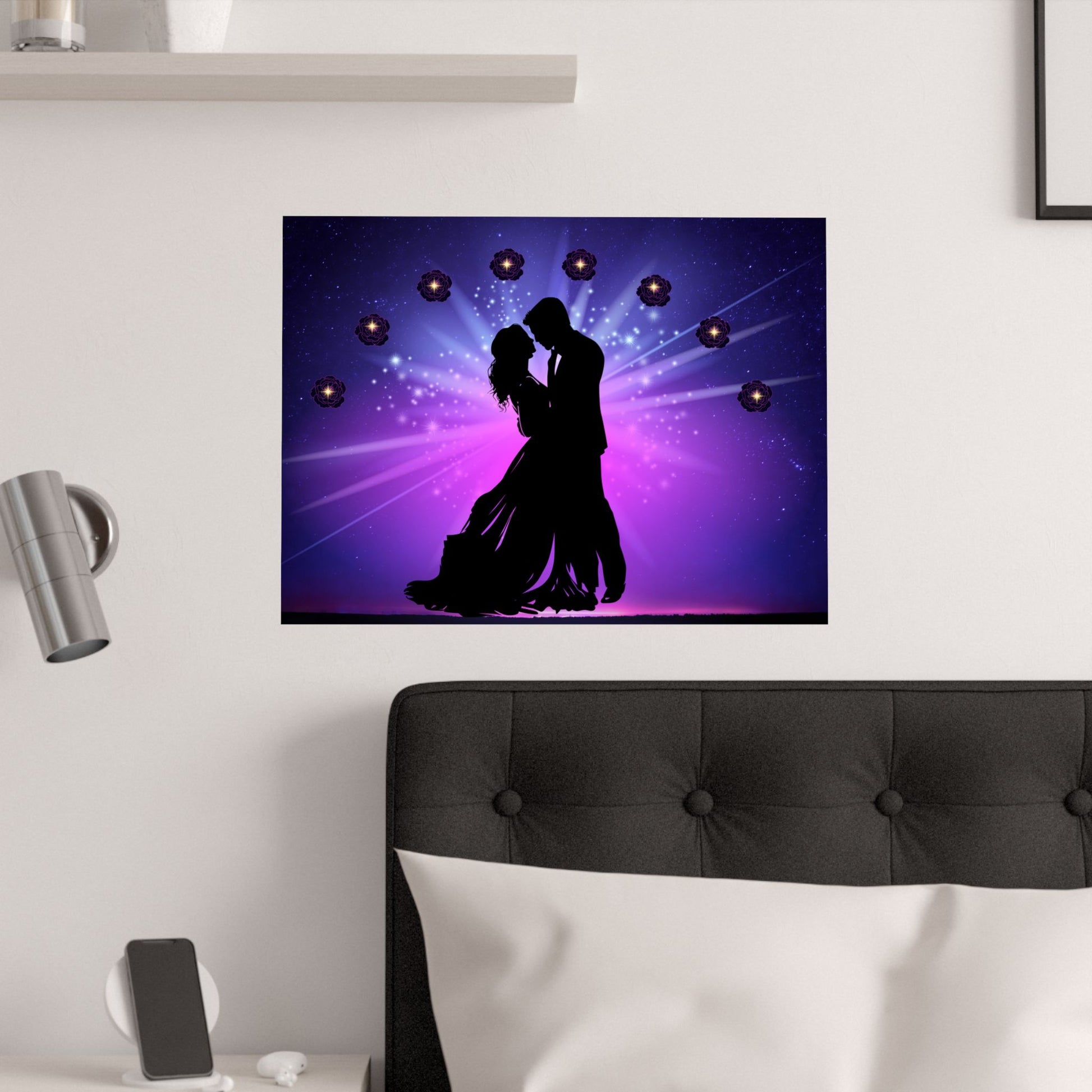 Romantische Satin Poster, Paar Wandkunst, Liebesdekor, Hochzeitsgeschenk, Schlafzimmerdekoration, Jubiläumsgeschenk