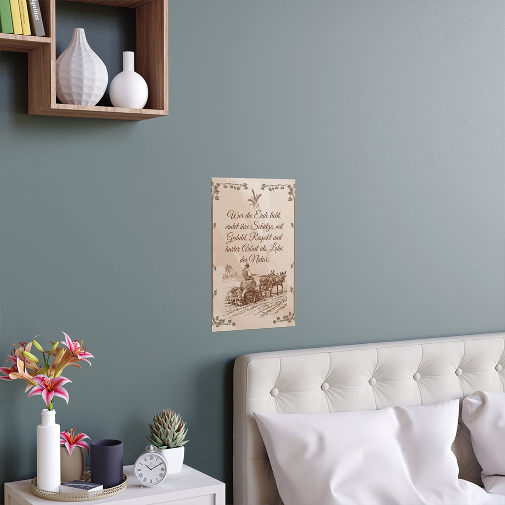 Rustikale Seidenposter, Bauern Spruch Wandkunst, Vintage Dekor, Geschenk für Bauern, Inspirierendes Wohndekor