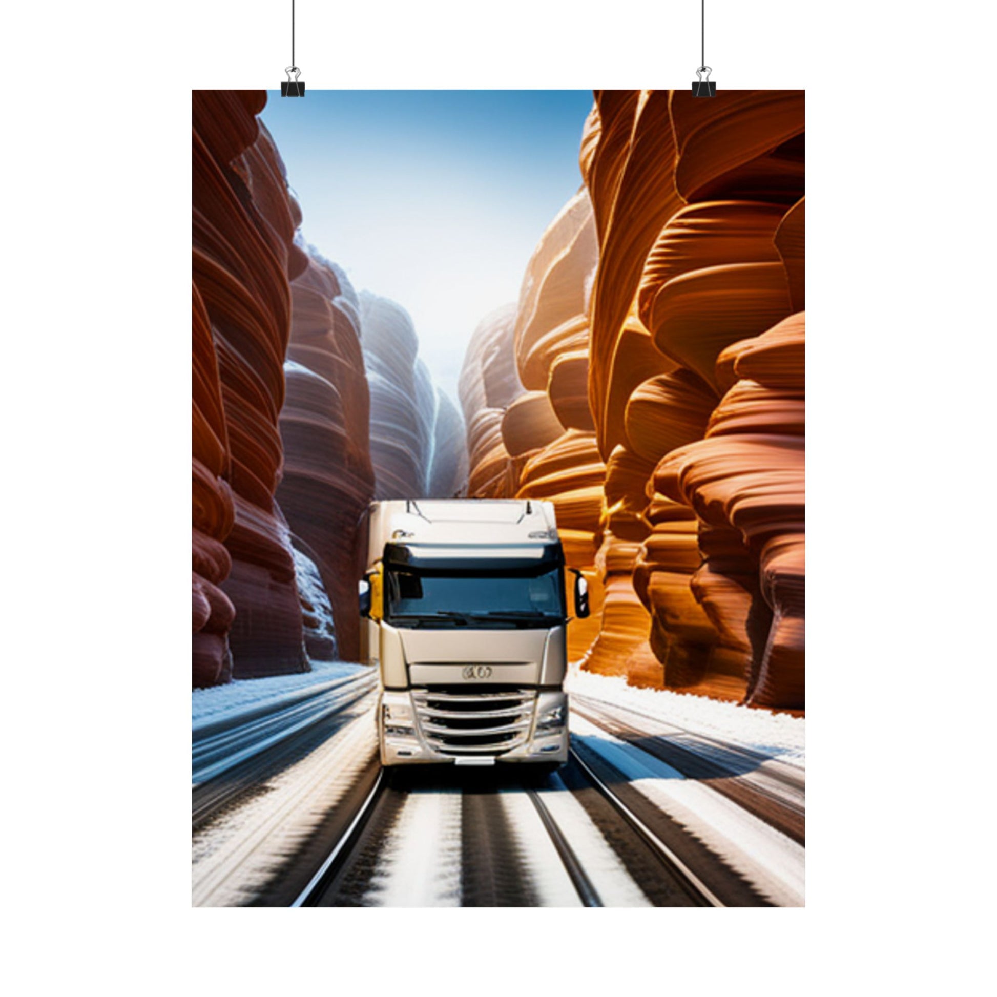 Satin Poster Kunst, Truck Landschaft Wanddekoration, Verträumte Home Office Drucke, Road Trip Geschenke, Abenteuer Wandkunst