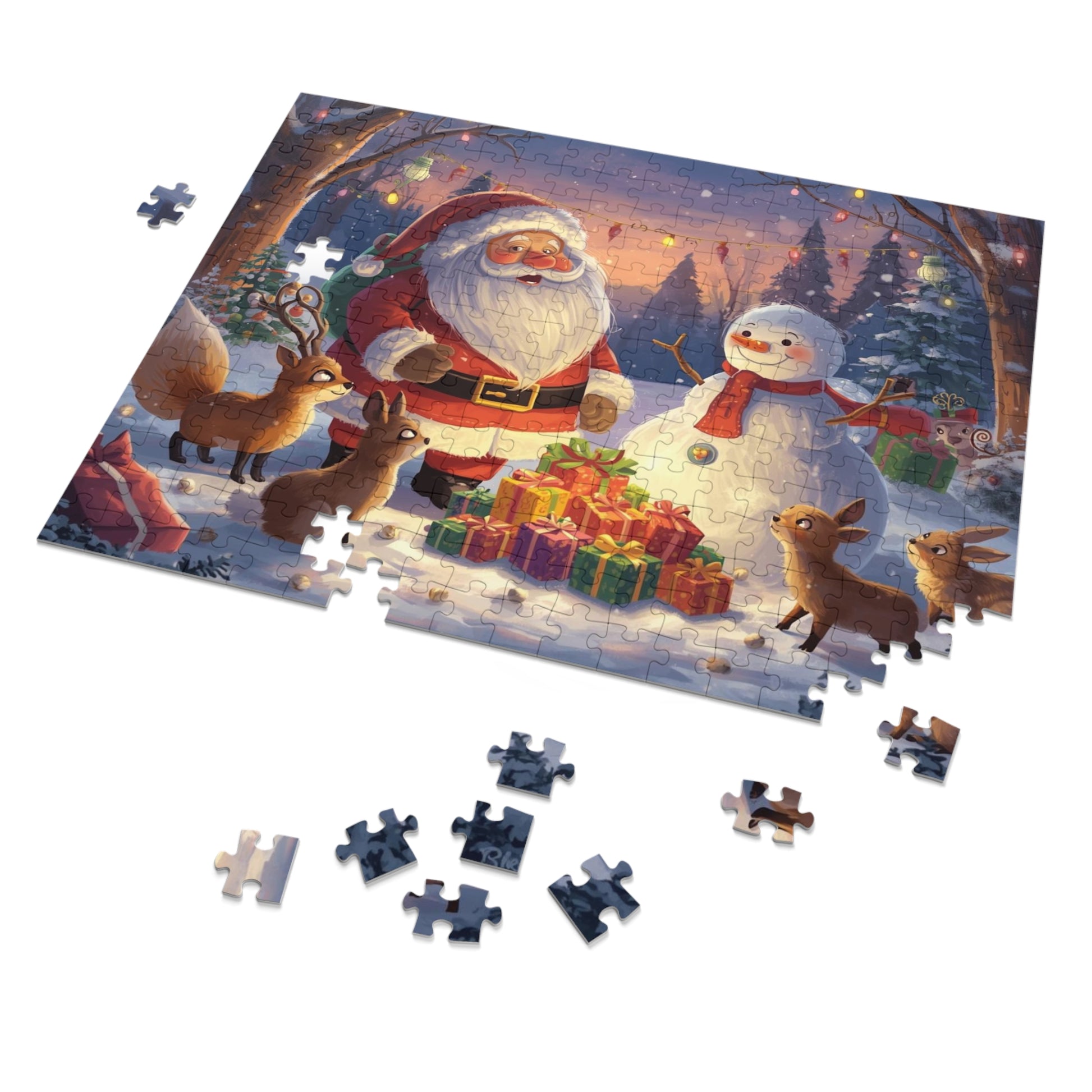 Weihnachtspuzzle mit Dose, Weihnachtspuzzle-Geschenk, Winterwunderland, Familienspielabend, Festliche Wohndekoration