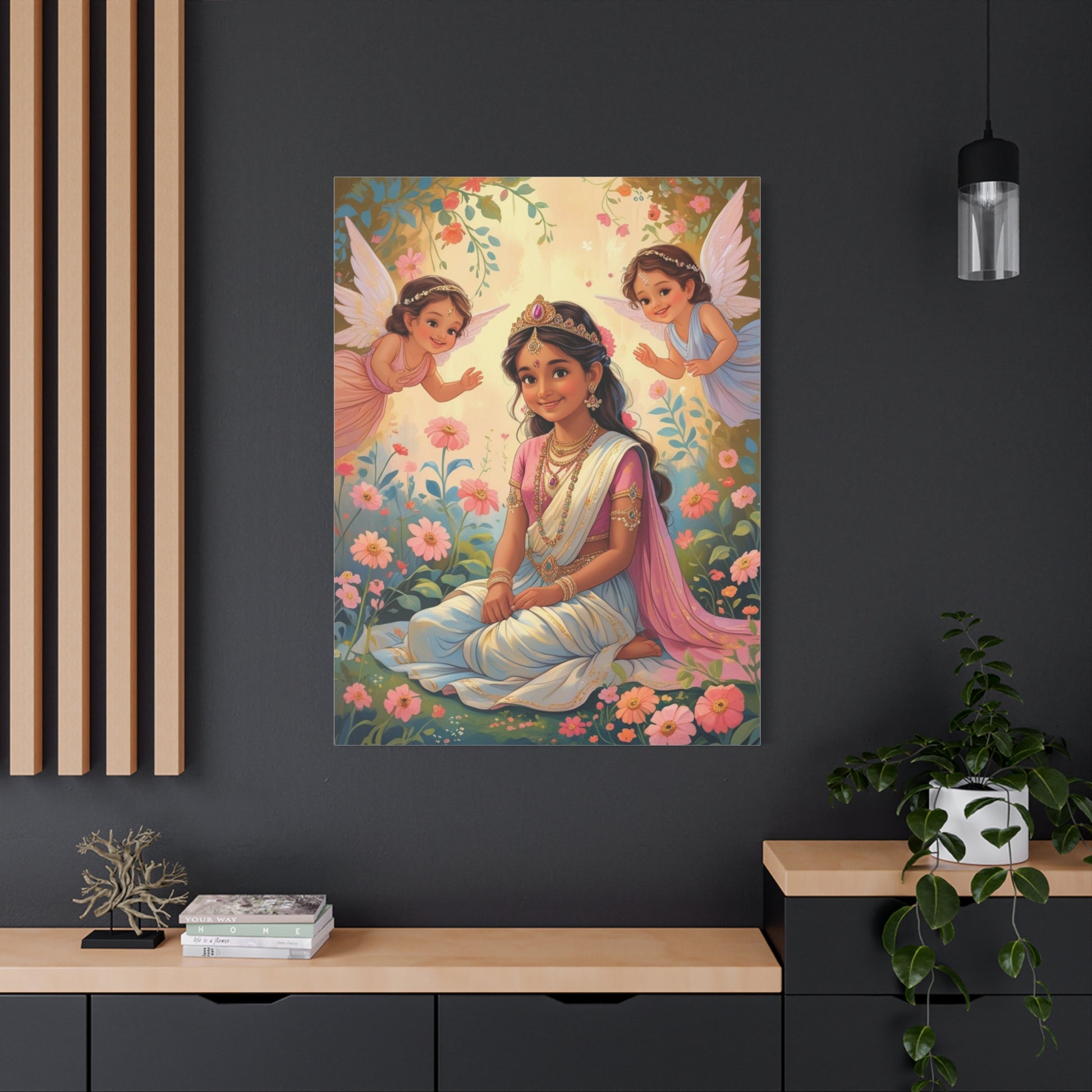 Zauberhafte Feenkunst auf Leinwand, Kinderzimmer Dekor, wunderliche Wandkunst, Geschenk für Mädchen, Fantasy Kunstwerk