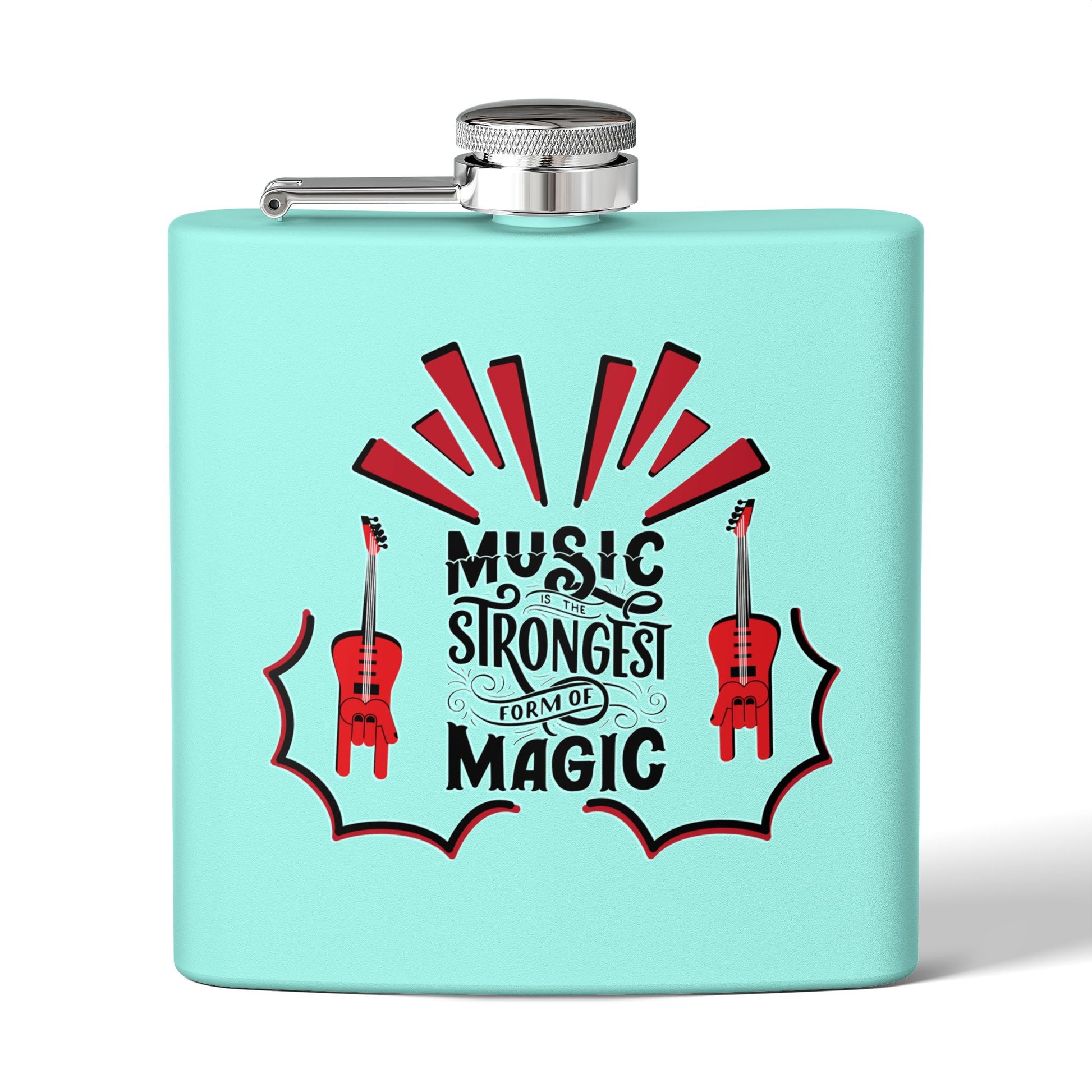 Edelstahl-Flachmann „Music Magic“ – 170 ml – perfektes Geschenk für Musiker und Musikliebhaber