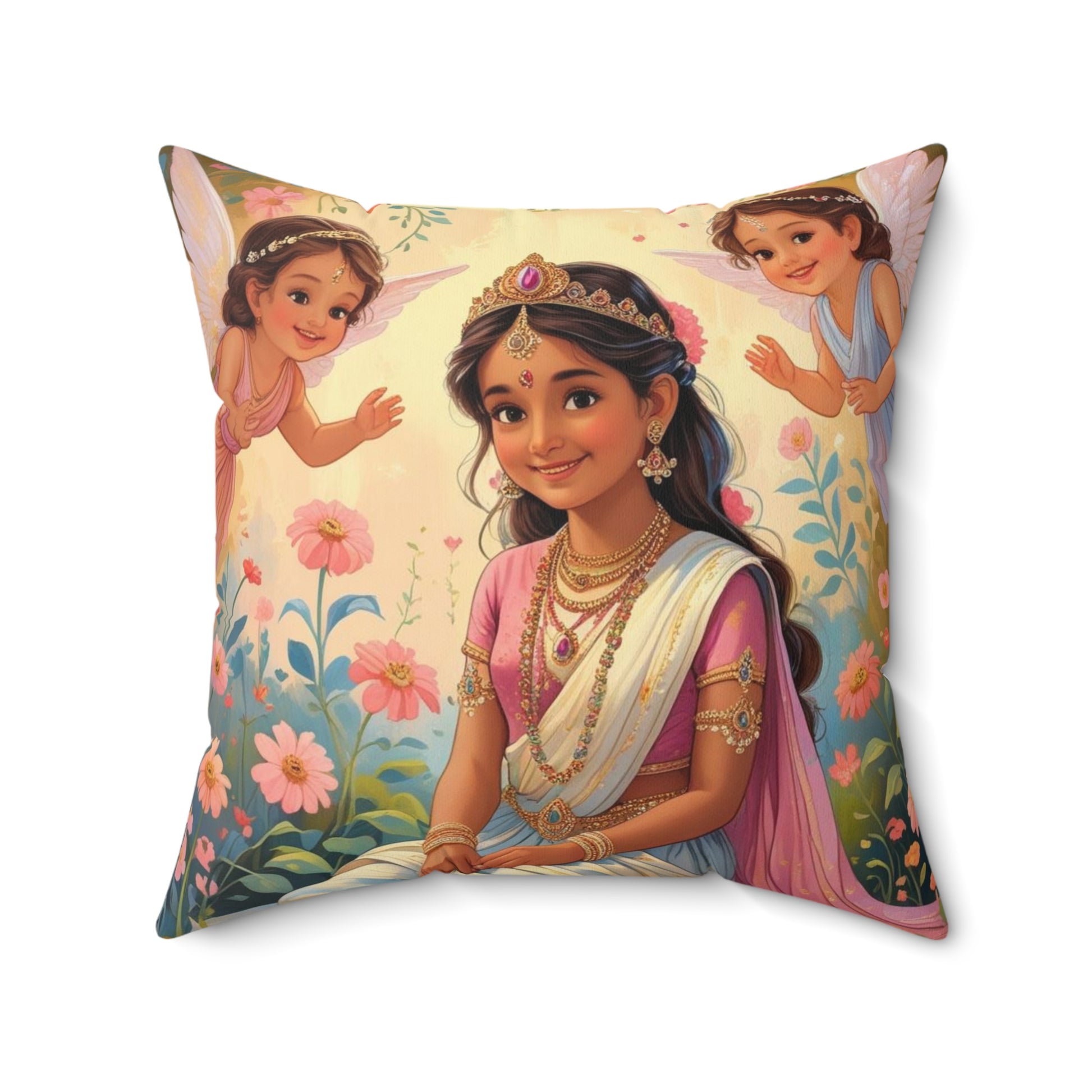 Wunderliches Dekokissen mit bezauberndem Blumenmuster, ideal als Wohndeko, Geschenk, Meditation, gemütliche Atmosphäre, Kinderzimmer