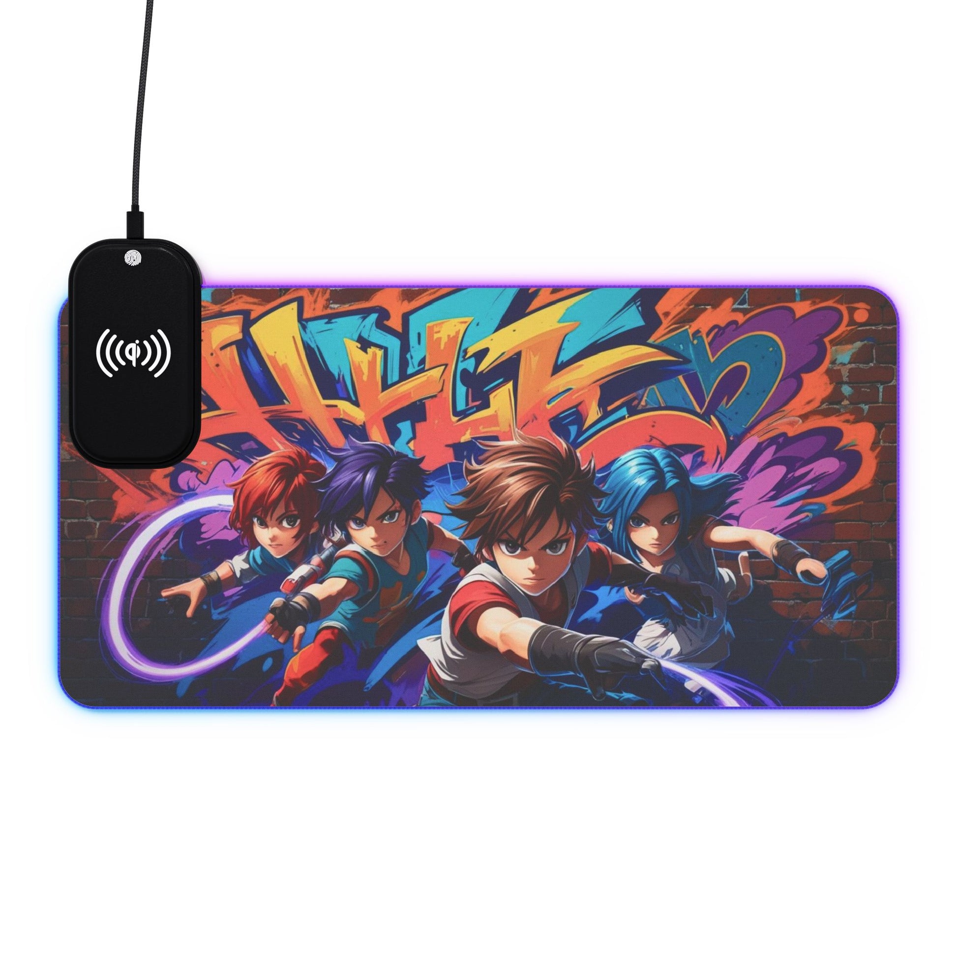 LED-Gaming-Mauspad mit kabelloser Aufladung – Perfekt für Gamer, Gaming-Setup-Dekor, Schreibtischzubehör, Geschenk für Technikliebhaber, RGB-Schreibtischmatte