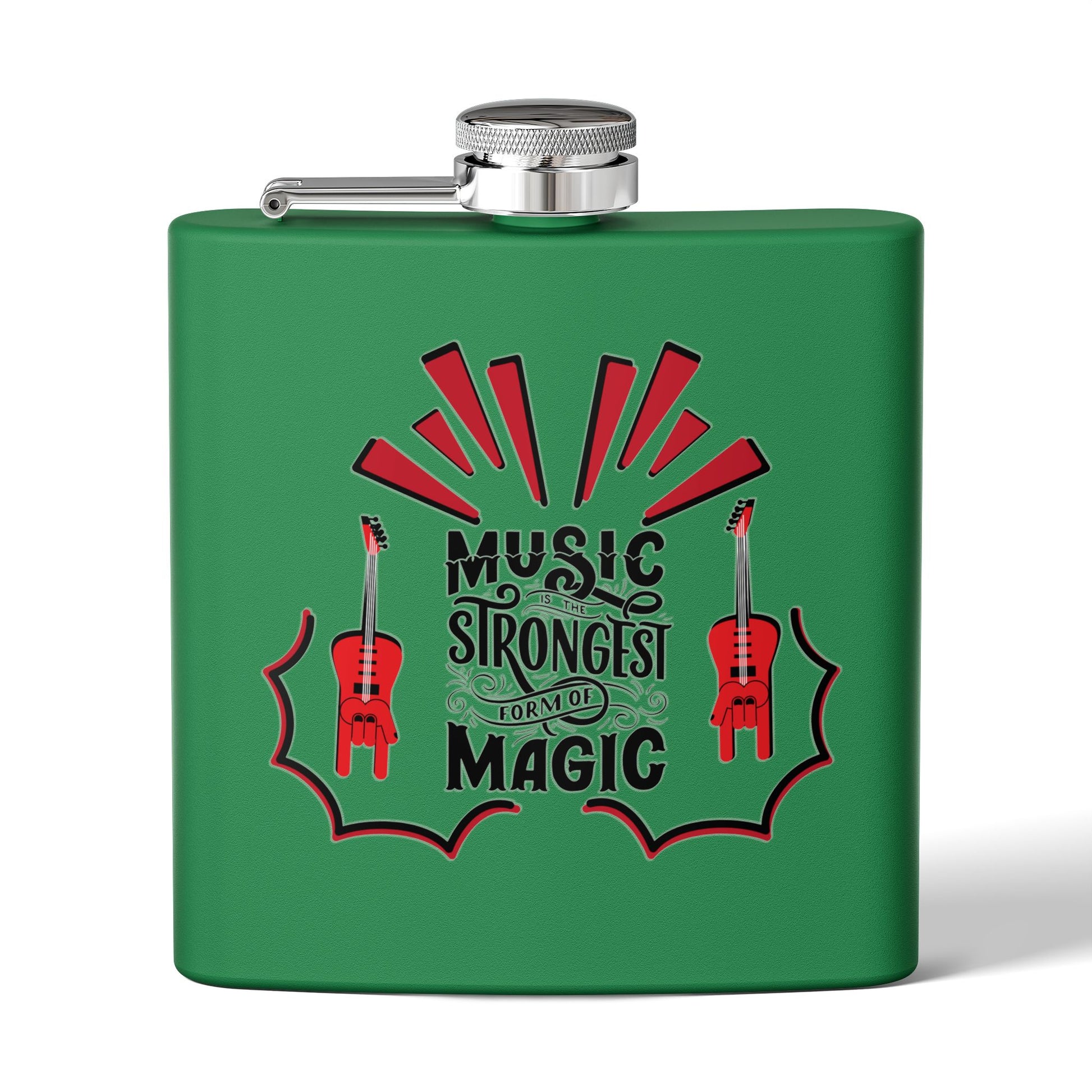 Edelstahl-Flachmann „Music Magic“ – 170 ml – perfektes Geschenk für Musiker und Musikliebhaber