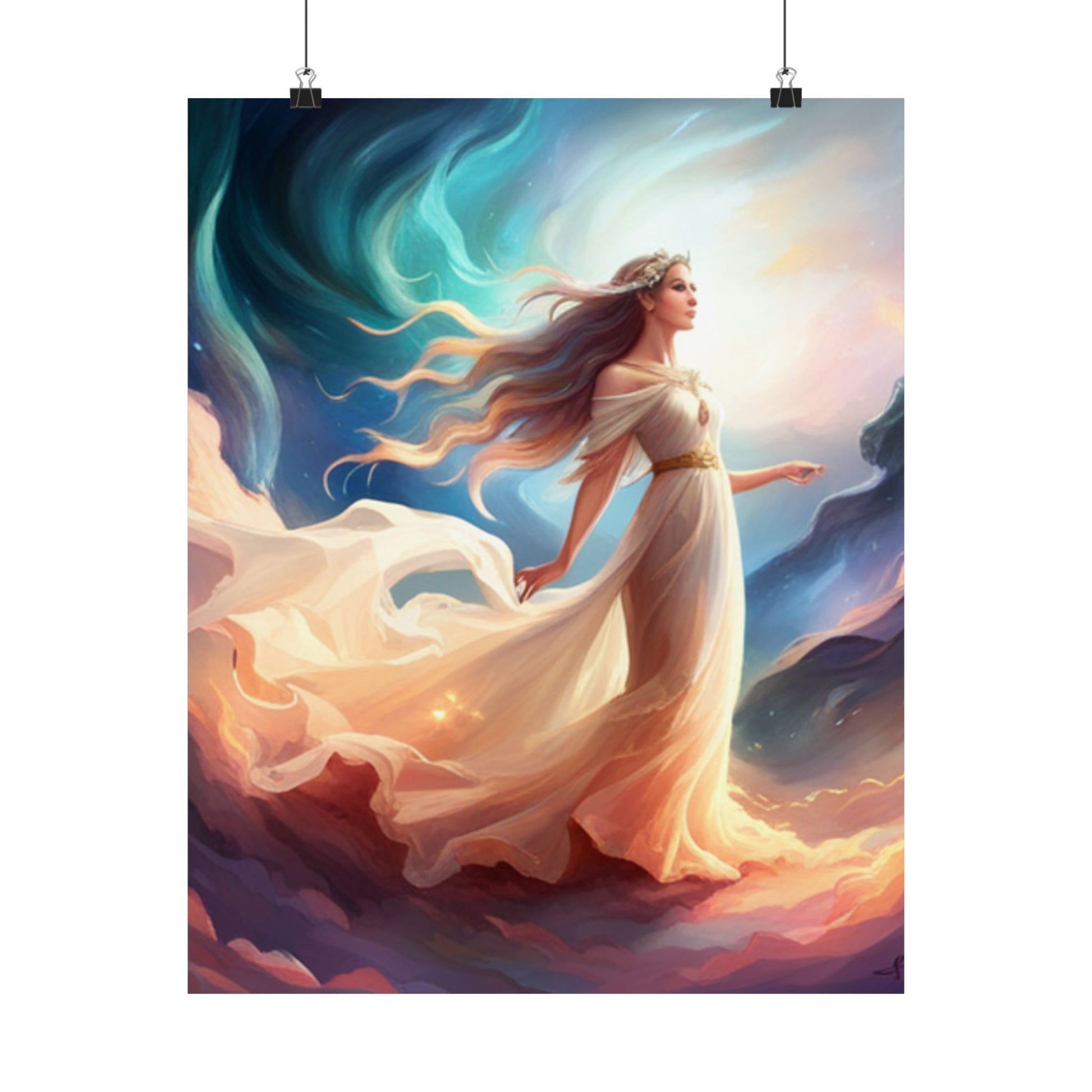 Dreamy Satin Poster Art Print, Vibrant Wall Decor, Whimsical Home Aesthetic, Gift for Art Lovers, Magical Decor