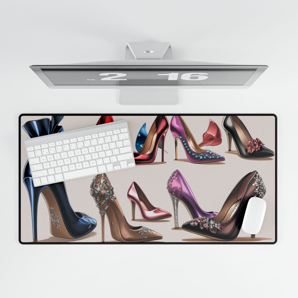 Schicke High Heel Schreibtischmatte | Elegantes Bürodekor, Geschenk für Modeliebhaber, Schreibtischzubehör, Arbeitsplatz-Essentials, stilvolles Mauspad