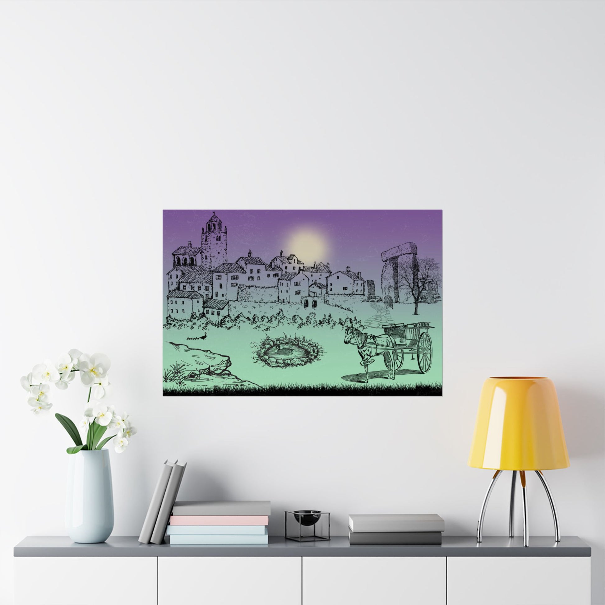 Wunderliche Satin-Poster, einzigartige Wandkunst für die Inneneinrichtung, perfektes Geschenk für Kunstliebhaber, Dekor im Vintage-Stil, Akzent für Schlafzimmer oder Wohnzimmer