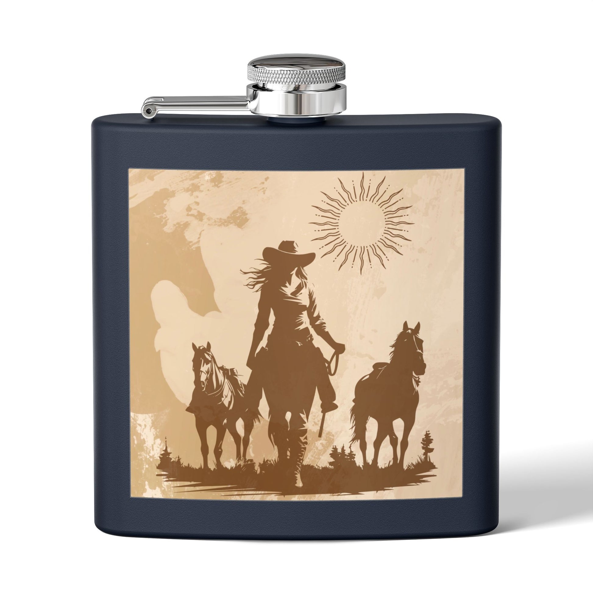 Western Cowboy Flask, Rustikale Geschenke für Männer, Cowboy Flask, personalisiertes Geschenk für Pferdeliebhaber, Cowboy Dekor, Abenteuerausrüstung