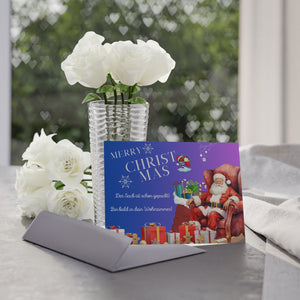 Fröhliche Weihnachtskarten, festliche Weihnachtsgrüße, Weihnachtsmann- und Rentier-Designs, zweiseitige Weihnachtseinladungen, saisonale Wünsche, perfektes Geschenk