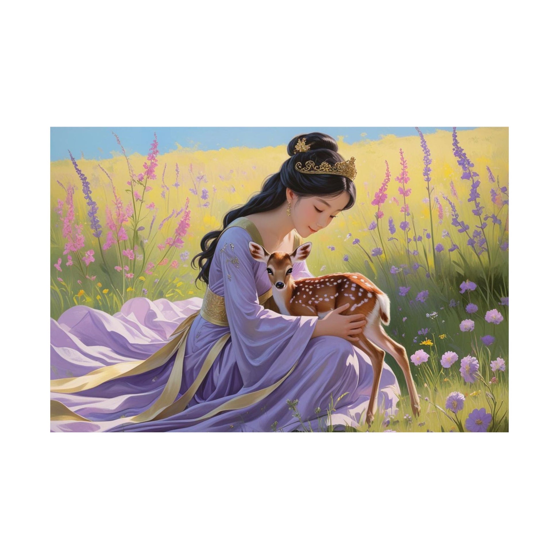 Zauberhafte Satin-Wandkunst: Wunderliches Naturposter für Wohndekoration, Märchenästhetik, Geschenk für Sie, Kinderzimmerkunst, Schlafzimmer-Wanddekoration
