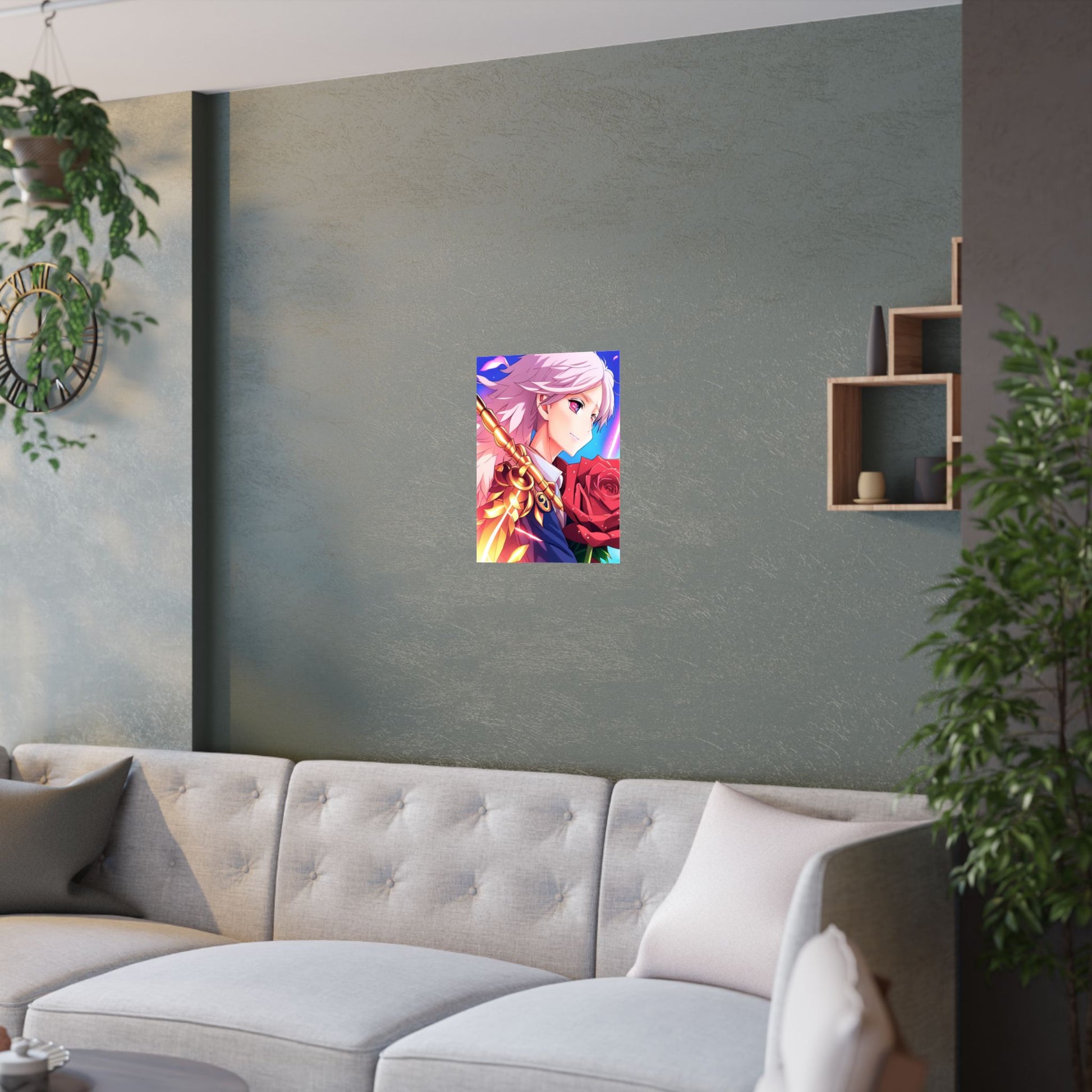 Lebendiger Satin Poster Kunstdruck, Anime Wanddekoration, Dekorative Kunst für Zuhause, Geschenk für Otaku, Einzigartige Schlafzimmerästhetik