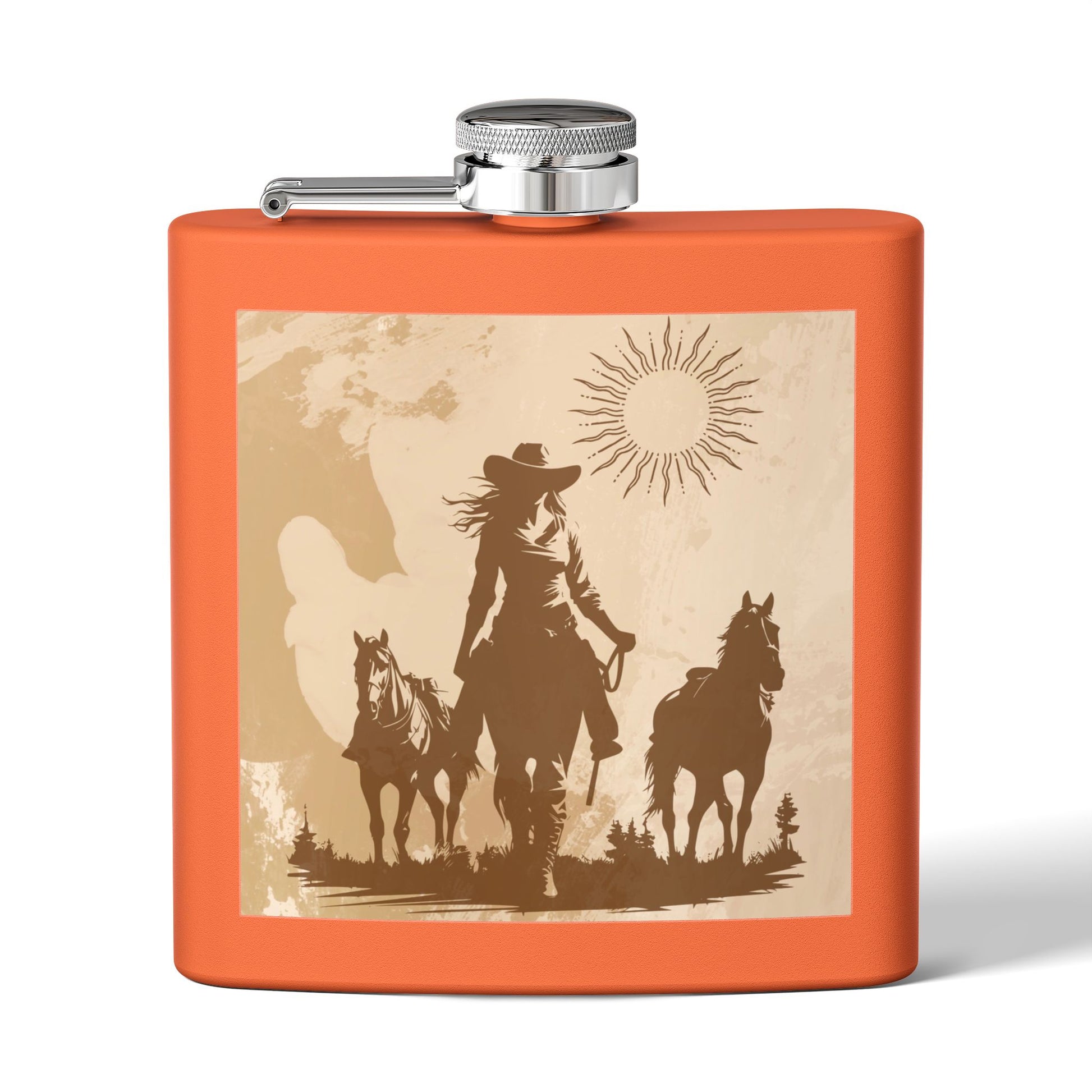 Western Cowboy Flask, Rustikale Geschenke für Männer, Cowboy Flask, personalisiertes Geschenk für Pferdeliebhaber, Cowboy Dekor, Abenteuerausrüstung