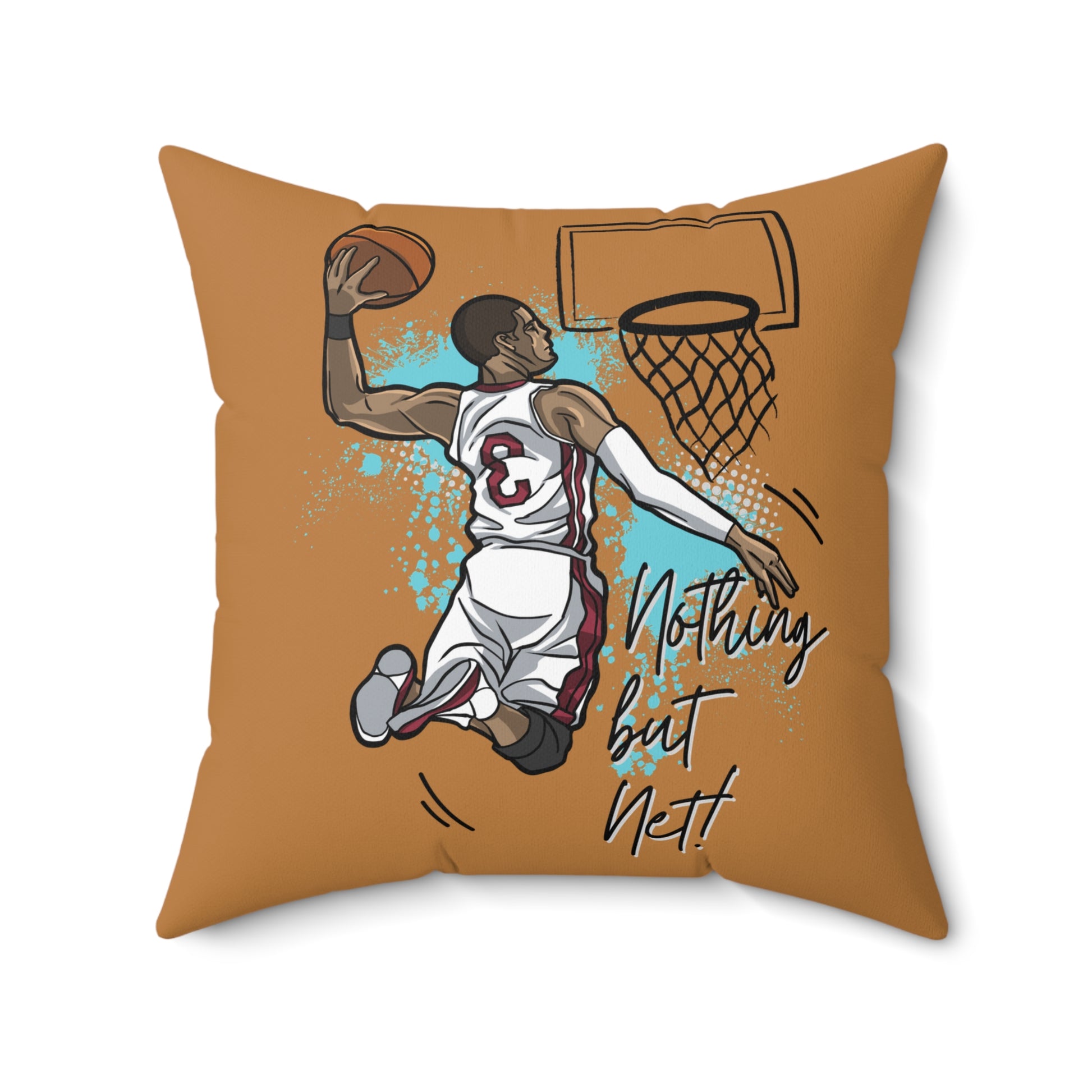 Basketball-Kissen, Sport-Dekor-Kissen, Akzent für das Heimspielzimmer, Fan-Geschenk, „Nothing But Net“-Design