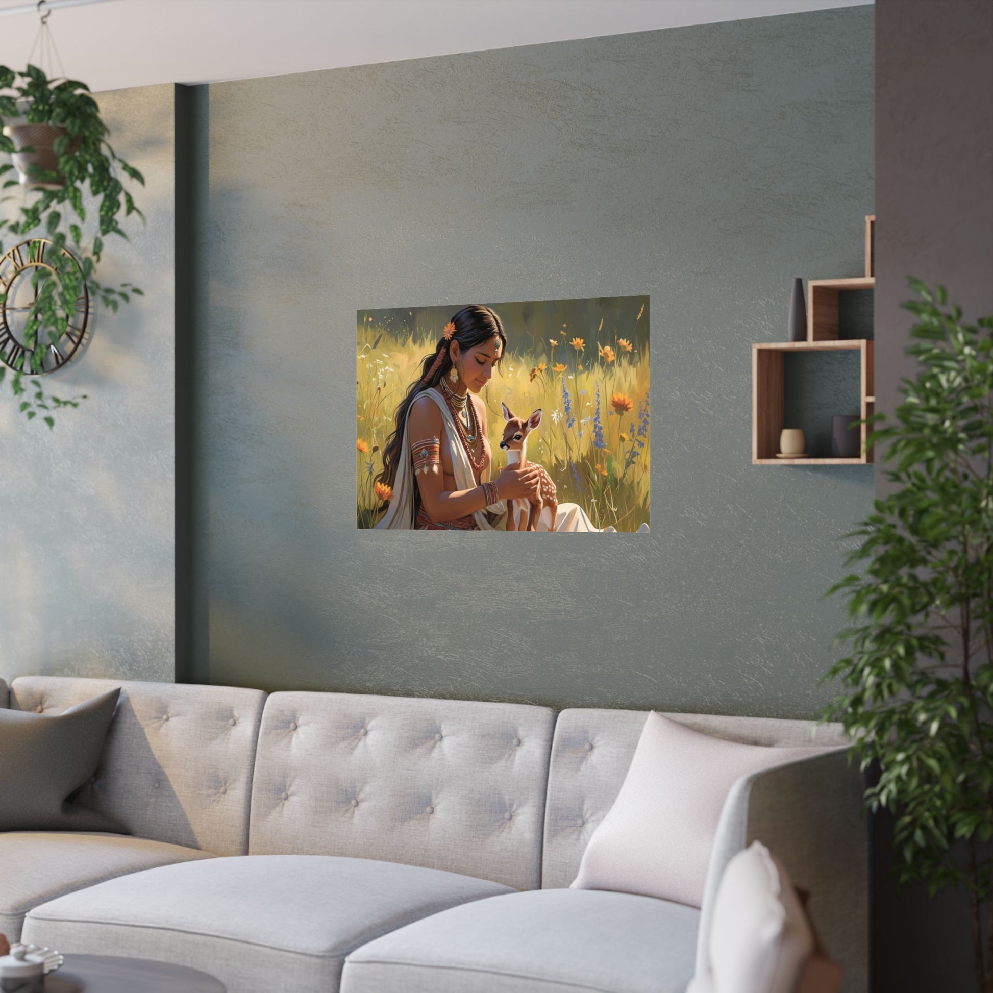 Elegante, von der Natur inspirierte Satin-Poster, Boho-Wandkunst, Wohndekor, Geschenk für Naturliebhaber, einzigartige Kunstdrucke