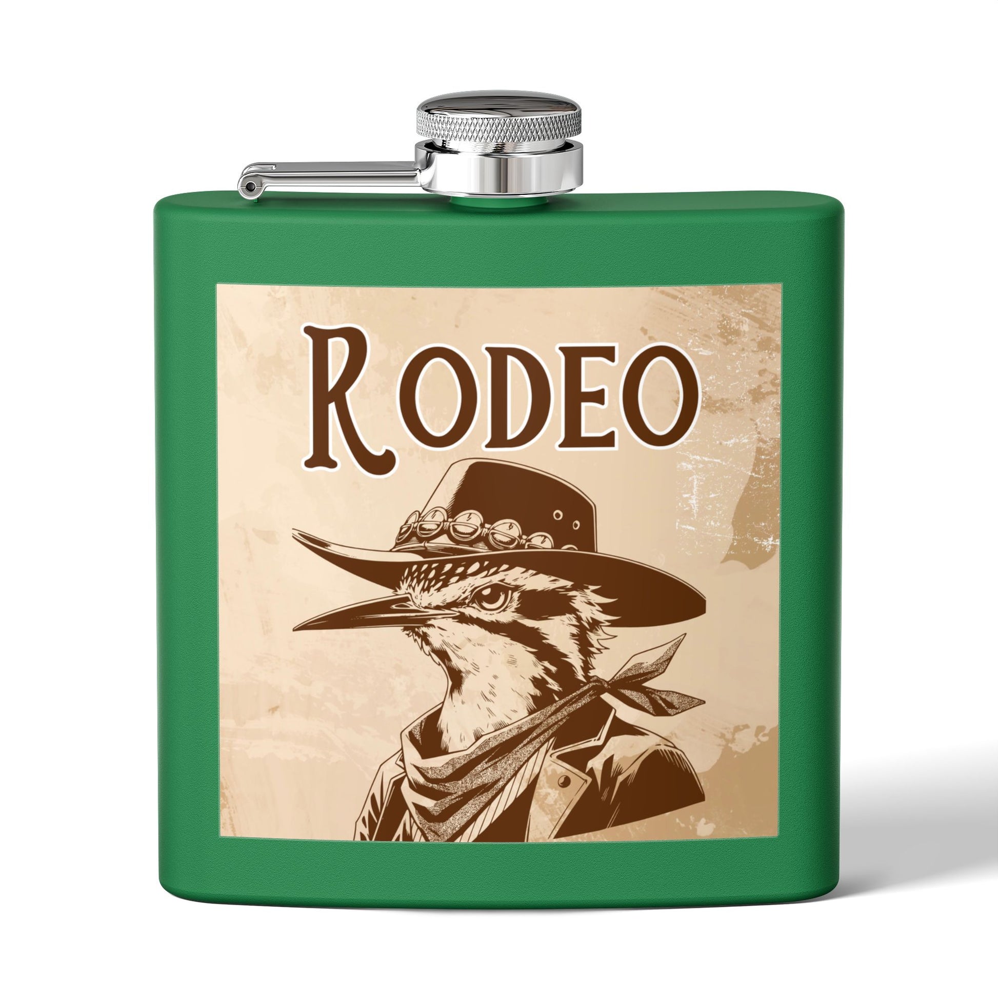 Rodeo-Flachmann aus Edelstahl | Cowboy-Geschenk | Western-Dekor | Party-Flachmann | Rustikales Hochzeitsgeschenk | Abenteuerausrüstung | Schnapsflachmann