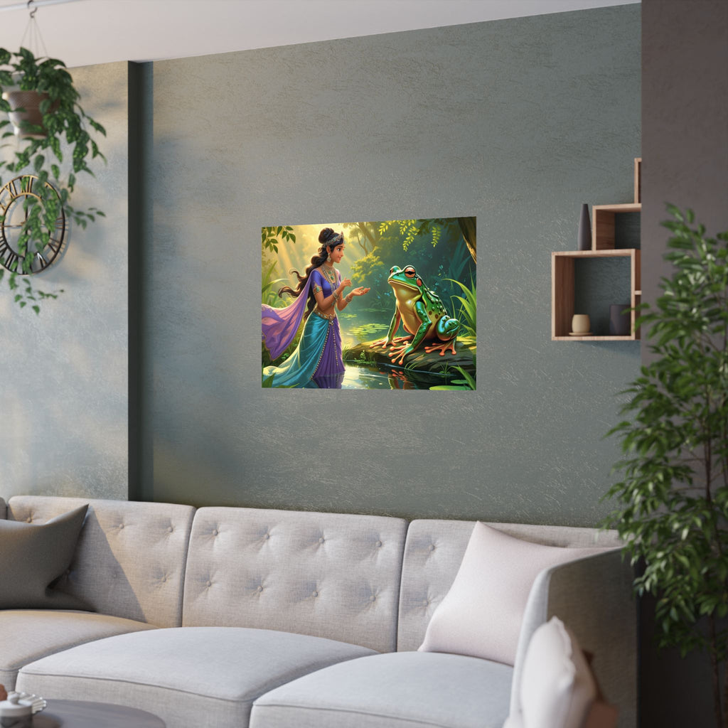 Zauberhaftes Satin Poster - Märchenhafte Wandkunst, Wohndekor, Einzigartiges Geschenk, Kinderzimmer, Naturliebhaber, Fantasy Kunstwerk