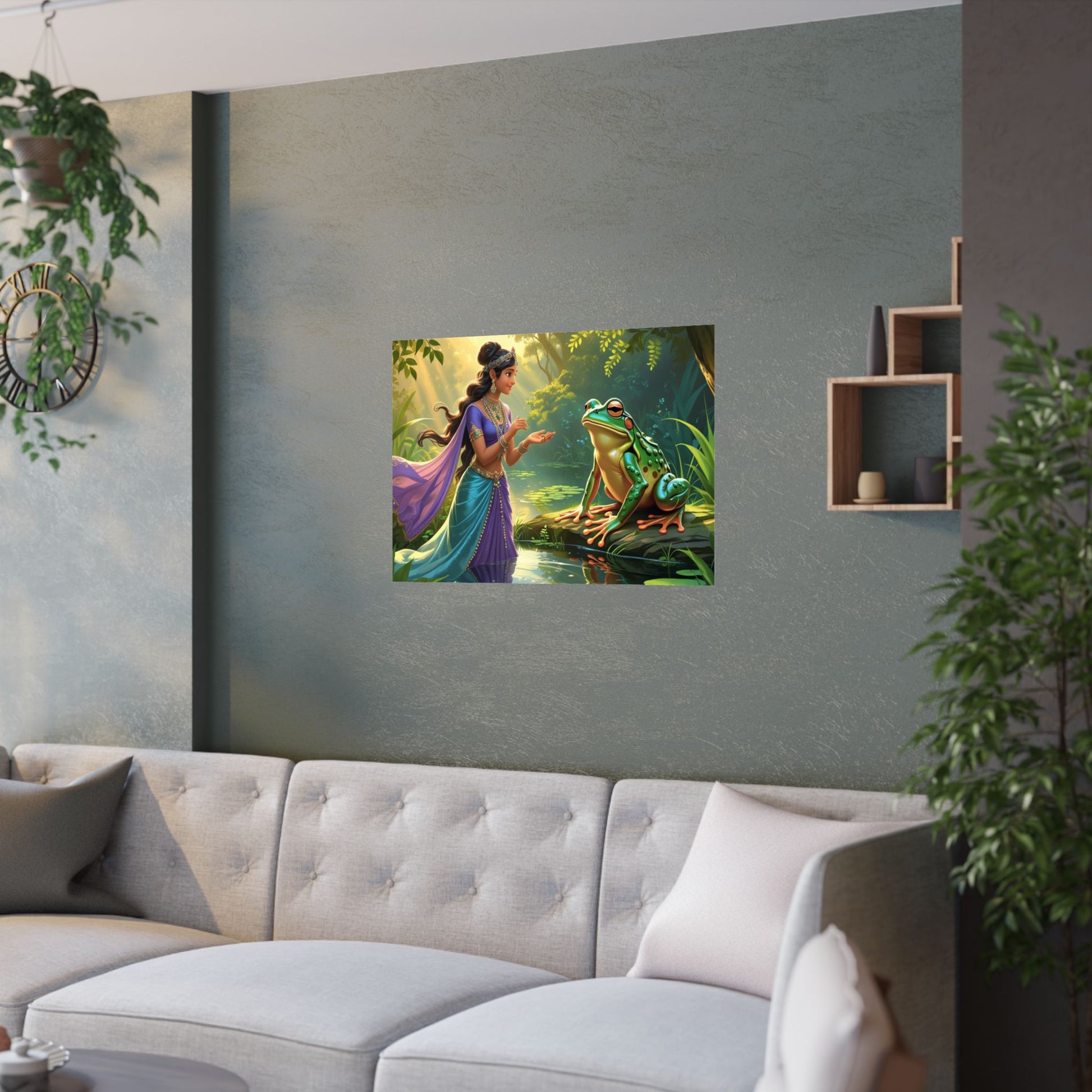 Zauberhaftes Satin Poster - Märchenhafte Wandkunst, Wohndekor, Einzigartiges Geschenk, Kinderzimmer, Naturliebhaber, Fantasy Kunstwerk