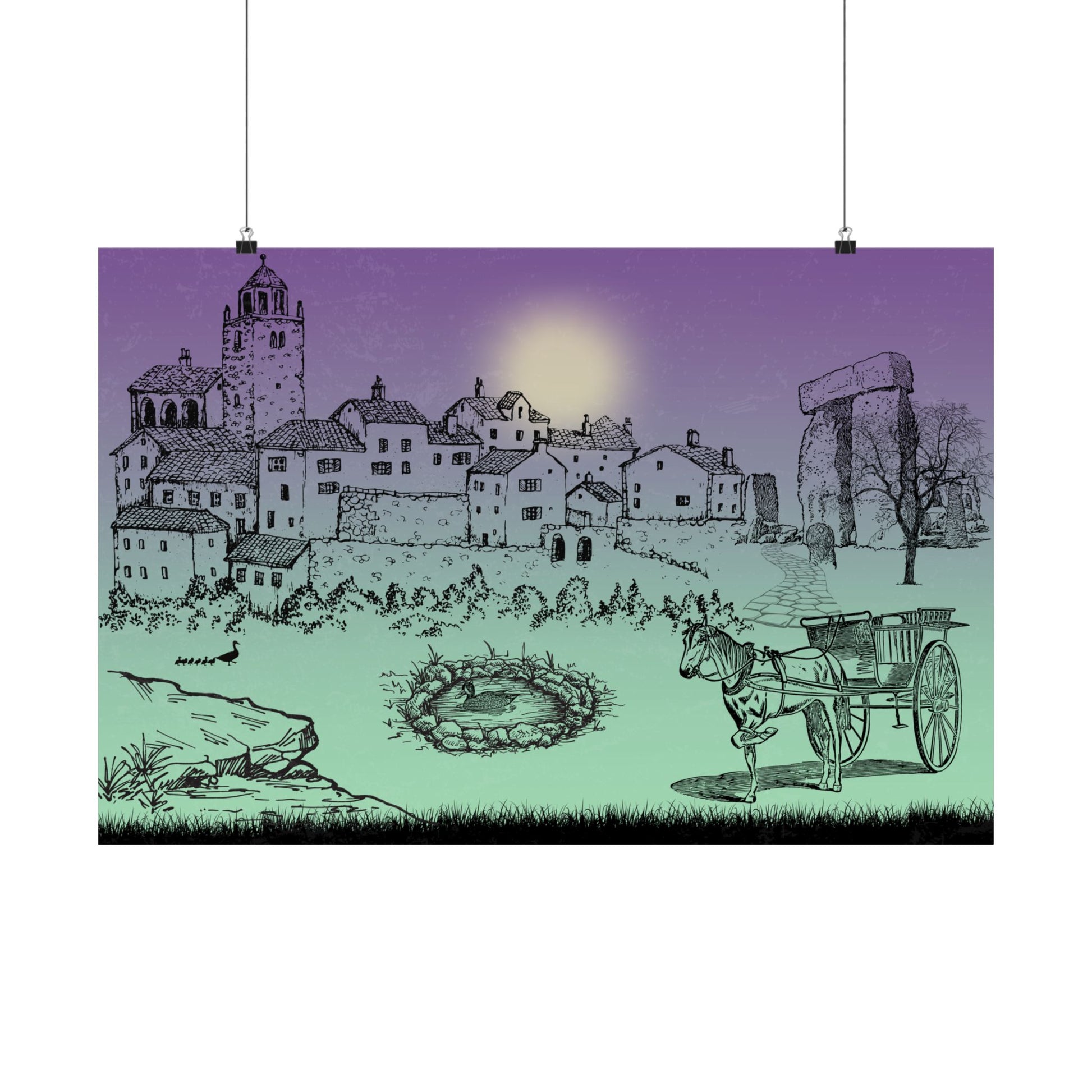 Wunderliche Satin-Poster, einzigartige Wandkunst für die Inneneinrichtung, perfektes Geschenk für Kunstliebhaber, Dekor im Vintage-Stil, Akzent für Schlafzimmer oder Wohnzimmer