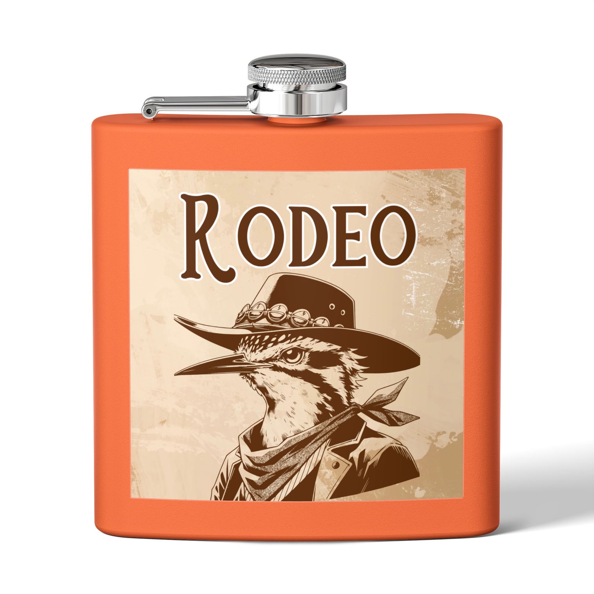Rodeo-Flachmann aus Edelstahl | Cowboy-Geschenk | Western-Dekor | Party-Flachmann | Rustikales Hochzeitsgeschenk | Abenteuerausrüstung | Schnapsflachmann