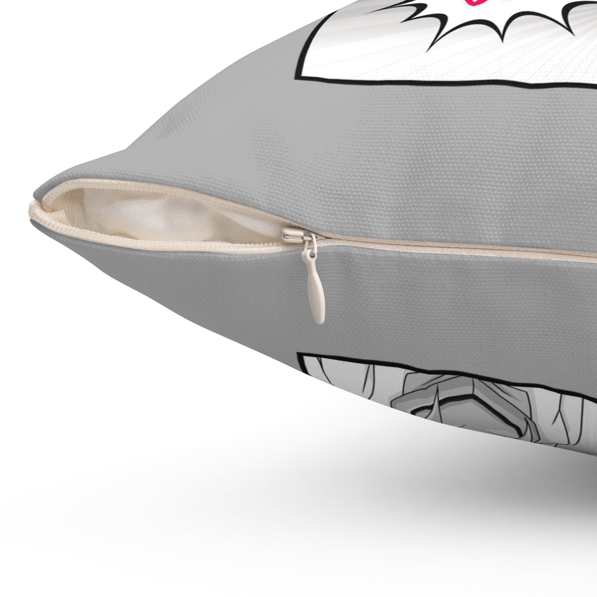 Comic-inspiriertes Kissen aus gesponnenem Polyester, Lustiges Wohndekor, Geschenk für Manga-Liebhaber, gemütlicher Wohnzimmer-Akzent, einzigartiges Schlafzimmer-Dekor, Anime-Kissen