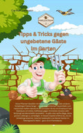 E-Book Tipps & Tricks gegen ungebetene Gäste im Garten mit Illustrationen und Gartenhelfer.