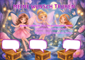Wunschposter mit Feen Nummer 1 Digital, drei Feen mit Wunschkästchen in zauberhafter Umgebung.