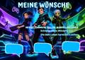 Wunschposter für Kinder Gamer 3 Digital mit Platz für Wünsche und Gaming-Elementen.