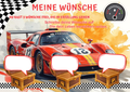 Wunschposter für Kinder Sportwagen Farbe Rot Digital mit Ferrari und Platz für Wünsche.