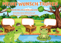 Wunschposter für Kinder Zwei Frösche Digital mit fröhlichen Fröschen und Wunschfeldern im bunten Design.