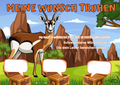 Wunschposter Gämse Kinder Digital mit einer Gämse in Berglandschaft und Wunschfeldern.