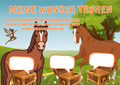 Wunschposter für Kinder zwei Pferde Digital mit zwei Pferden und Wunschtruhe in der Natur.