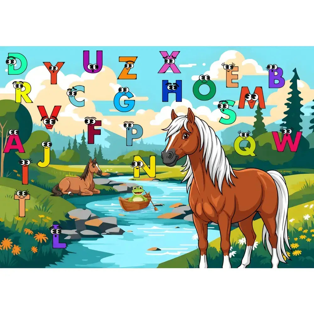 ABC Poster -Zwei Pferde am Bach Digital