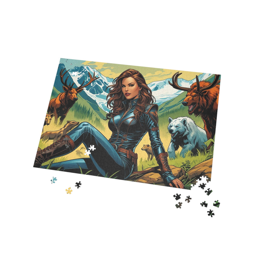 Abenteuer - Puzzle Naturszene mit wilden Tieren 1000 Teile - Familientruhe