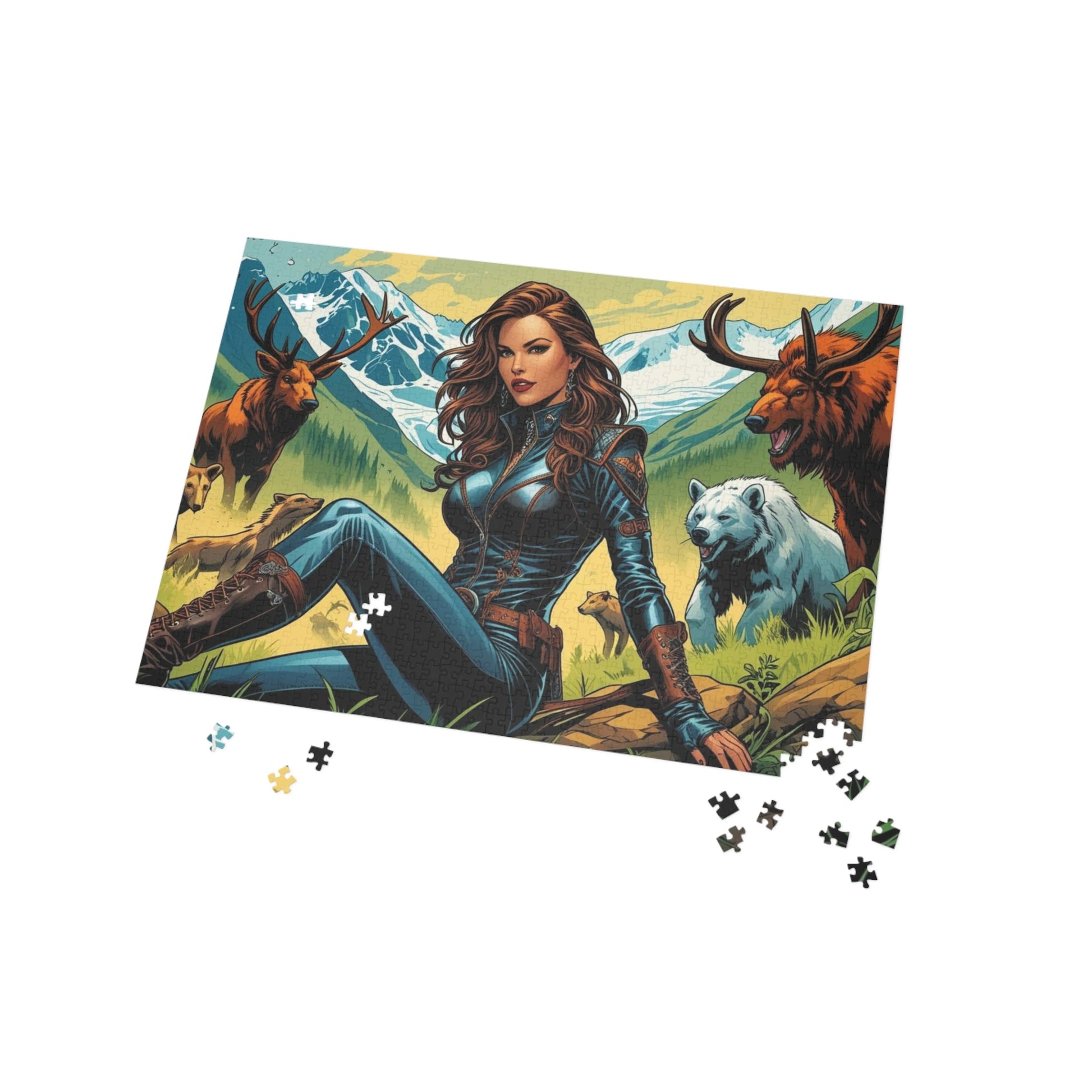 Abenteuer - Puzzle Naturszene mit wilden Tieren 1000 Teile - Familientruhe