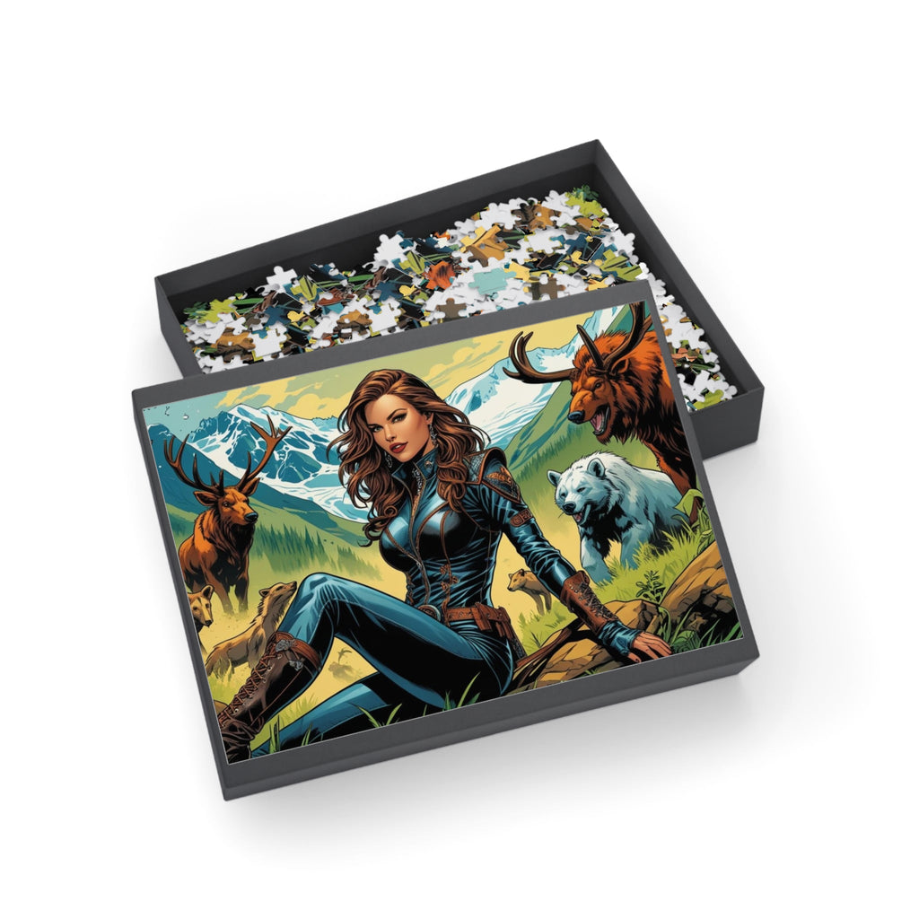 Abenteuer - Puzzle Naturszene mit wilden Tieren 1000 Teile - Familientruhe