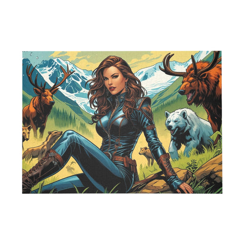 Abenteuer - Puzzle Naturszene mit wilden Tieren 1000 Teile - Familientruhe