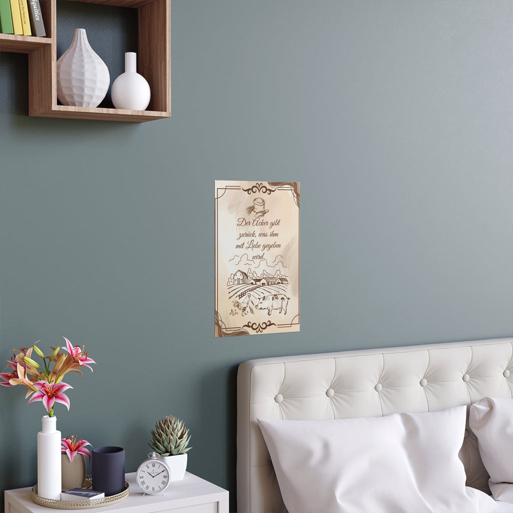 Bezaubernde Seidenposter, Bauernhaus - Dekor, rustikale Wandkunst - Familientruhe