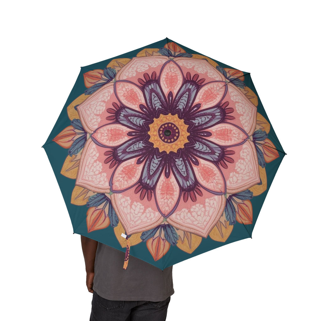 Blumen Design Regenschirm, Stylische Regenbekleidung - Familientruhe