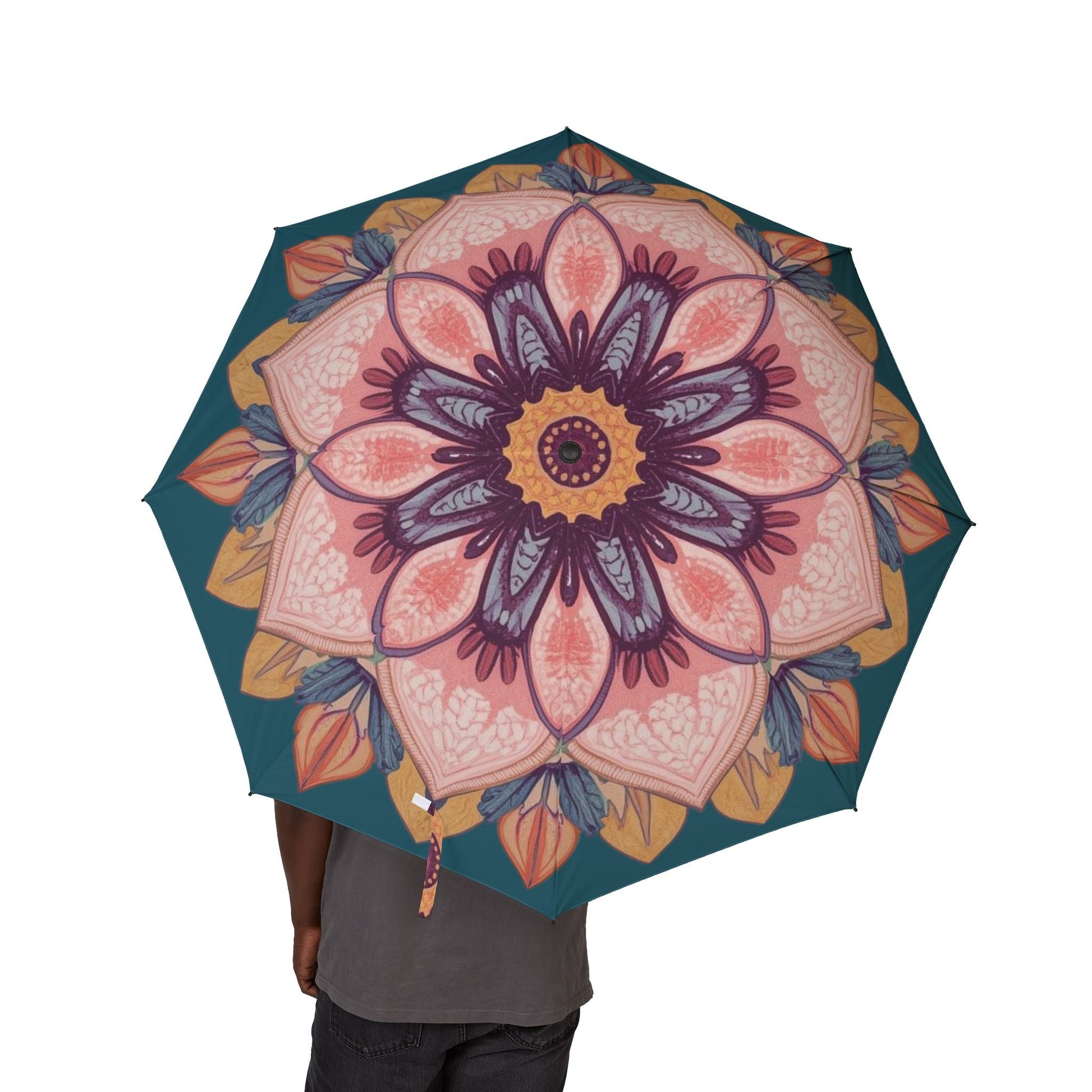 Blumen Design Regenschirm, Stylische Regenbekleidung - Familientruhe