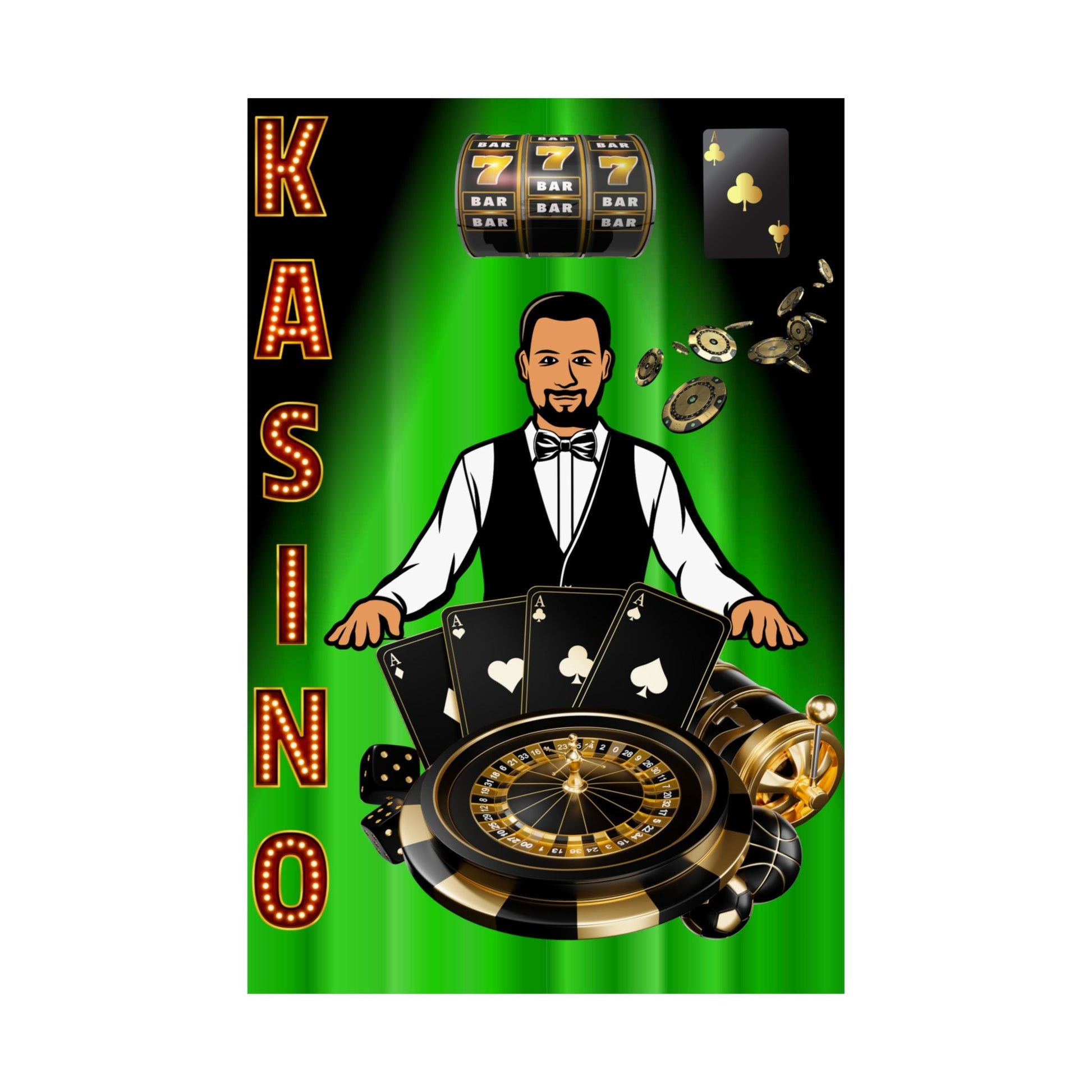 Casino Kunstdrucke, Vintage Gaming Poster für Spielzimmer - Familientruhe