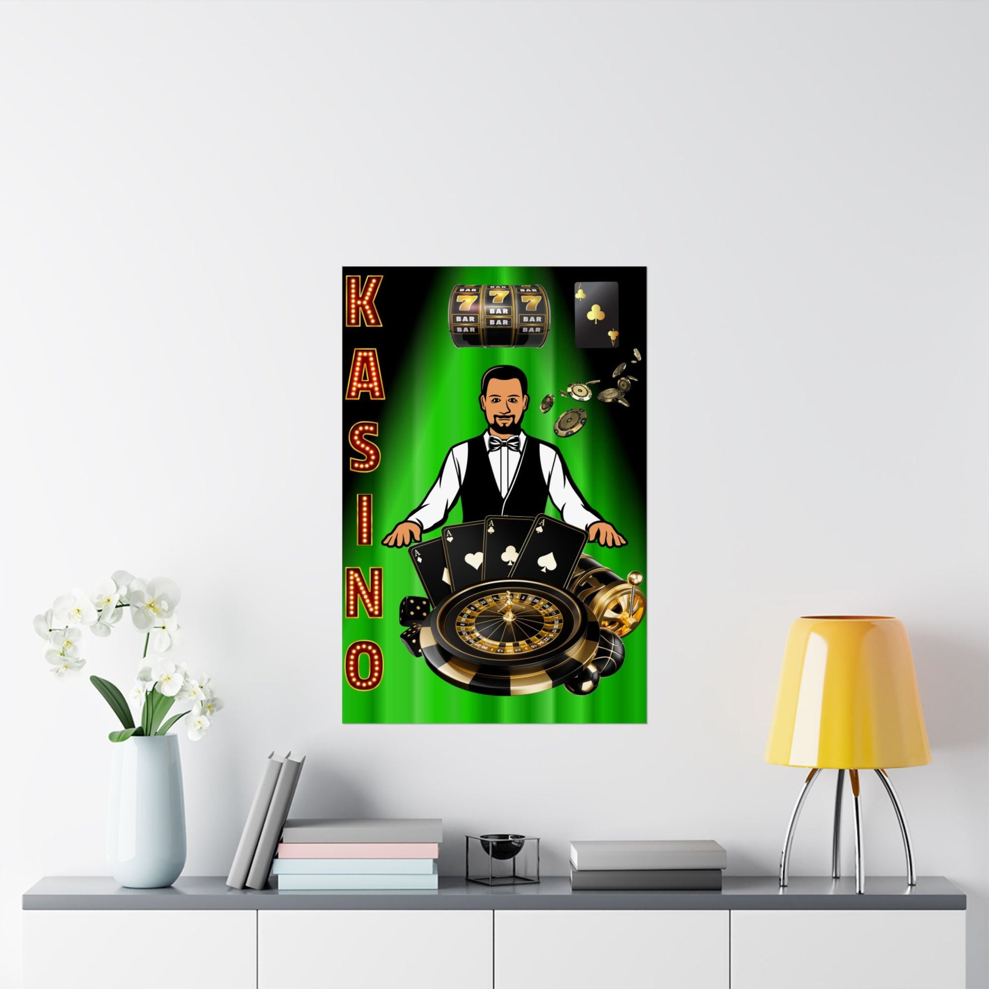 Casino Kunstdrucke, Vintage Gaming Poster für Spielzimmer - Familientruhe