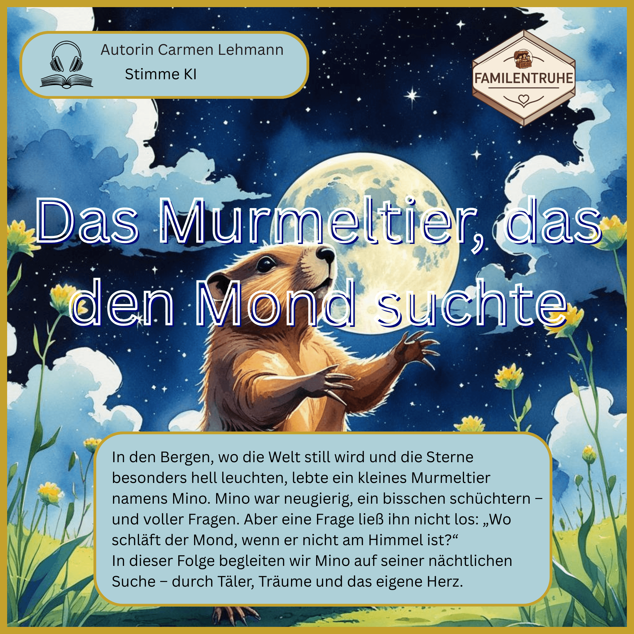Hörbuch das Murmeltier das den Mond suchte - zauberhafte Reise mit Mino unter dem Sternenhimmel.