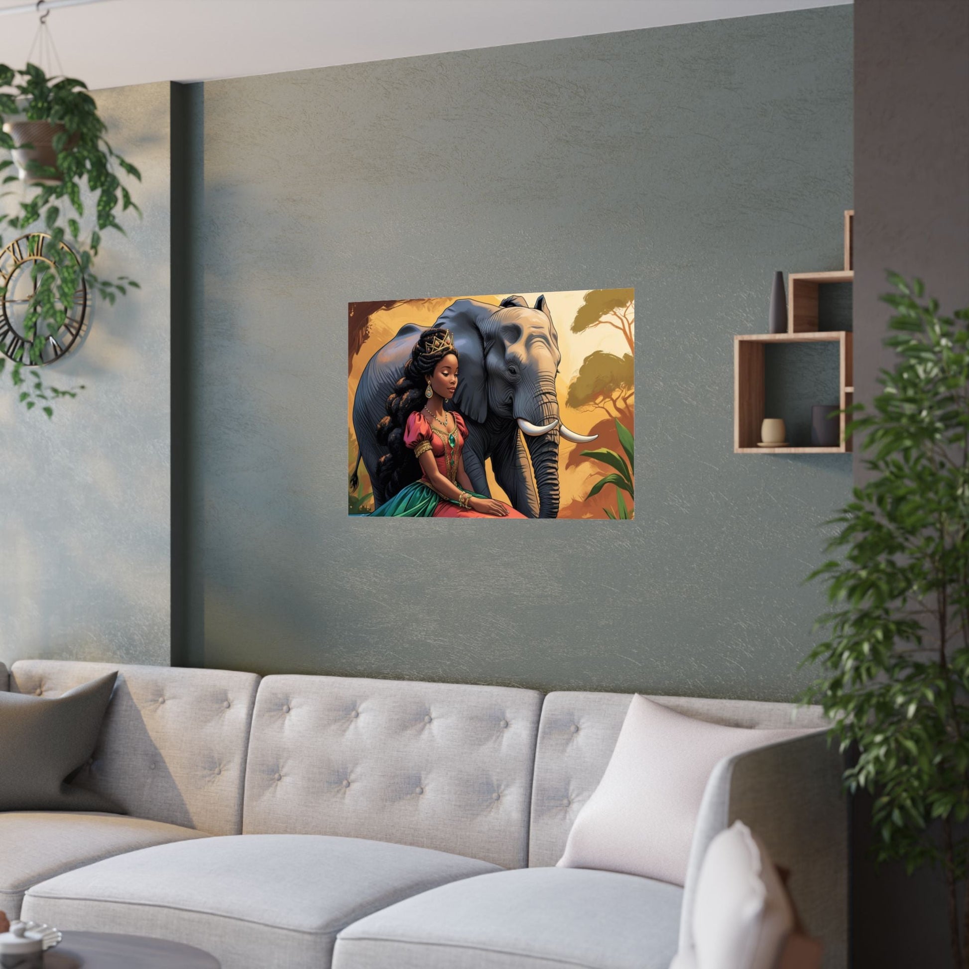 Elegante Satin - Poster, afrikanische Kunstdrucke, Wohndekor - Familientruhe