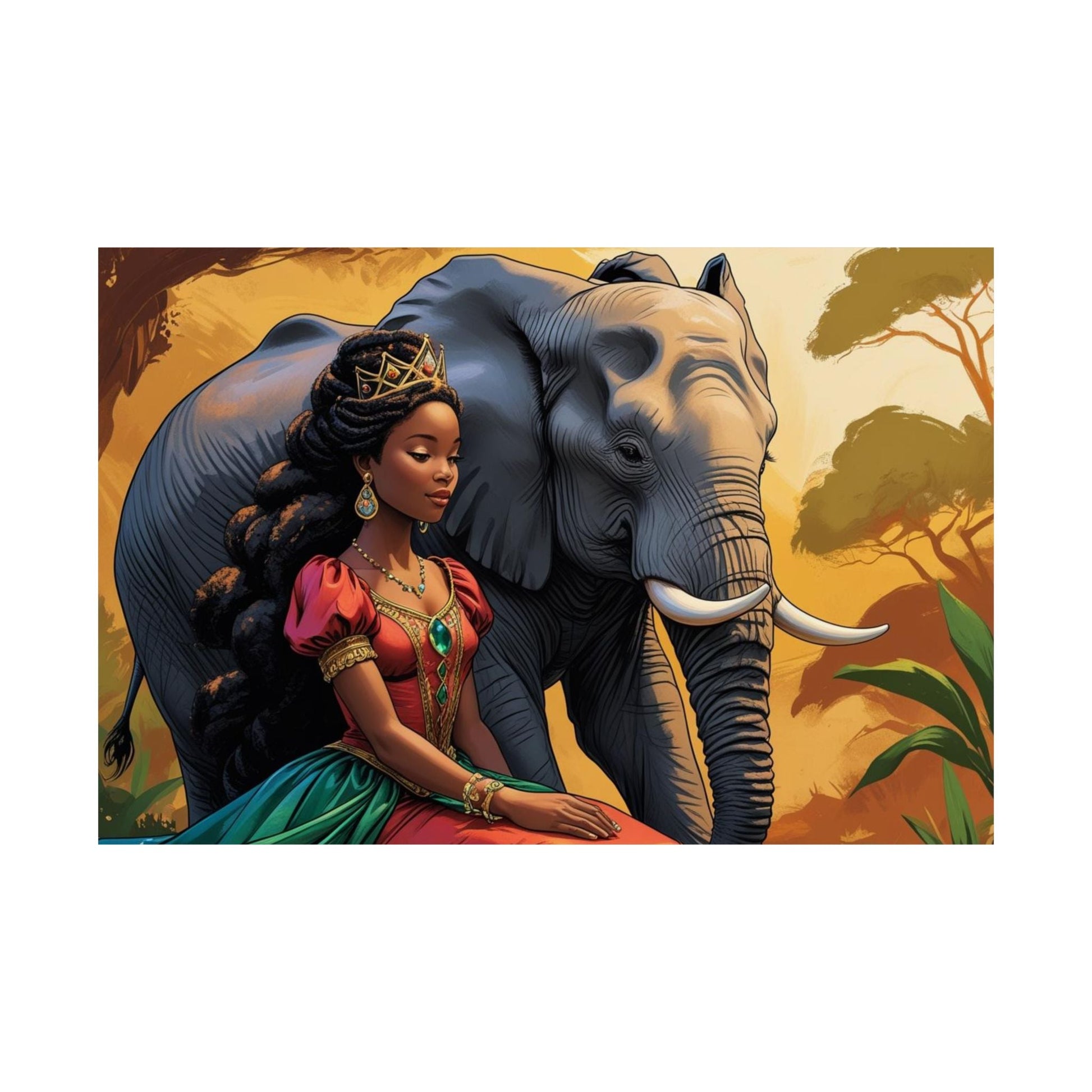 Elegante Satin - Poster, afrikanische Kunstdrucke, Wohndekor - Familientruhe