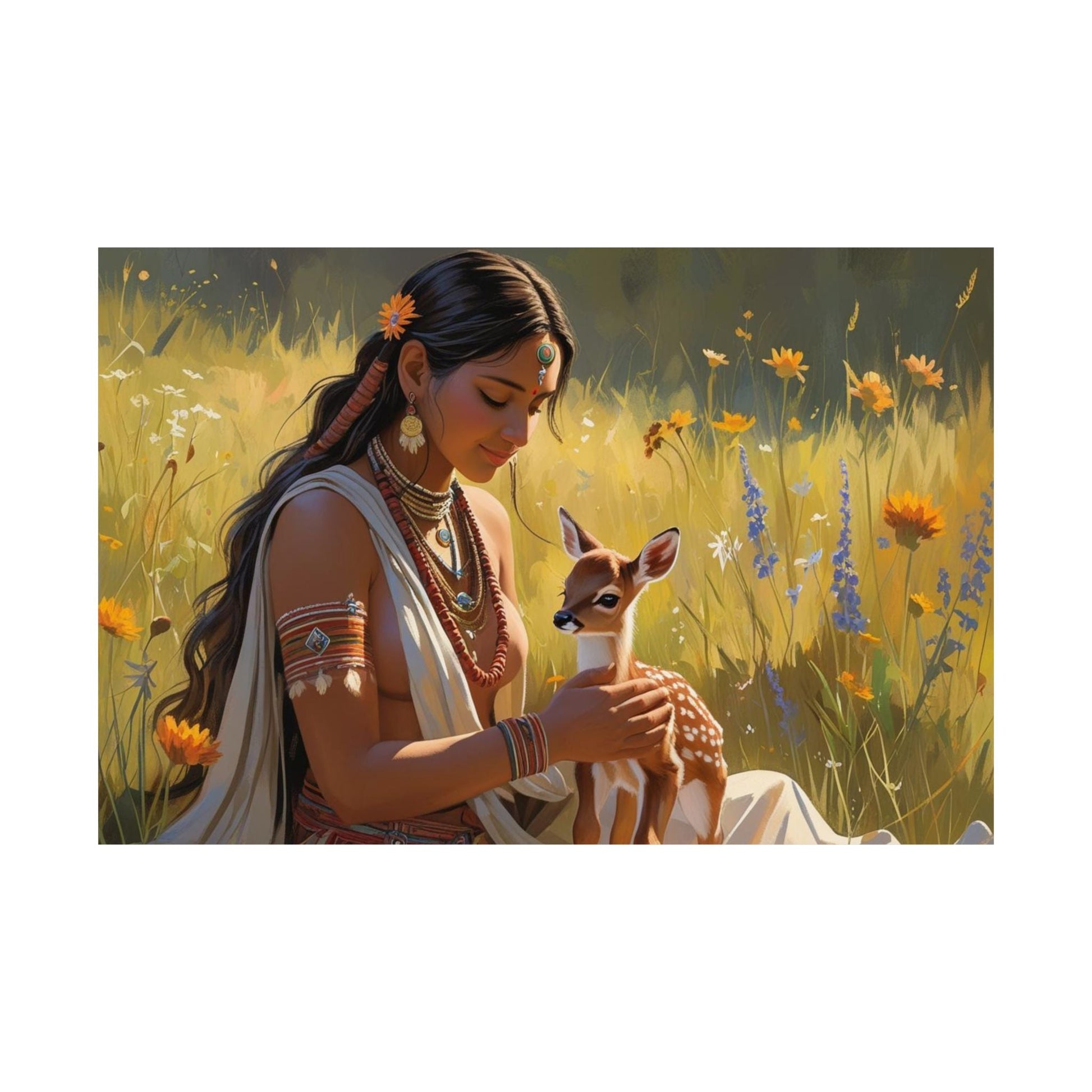 Elegante, von der Natur inspirierte Satin - Poster, Boho - Wandkunst - Familientruhe