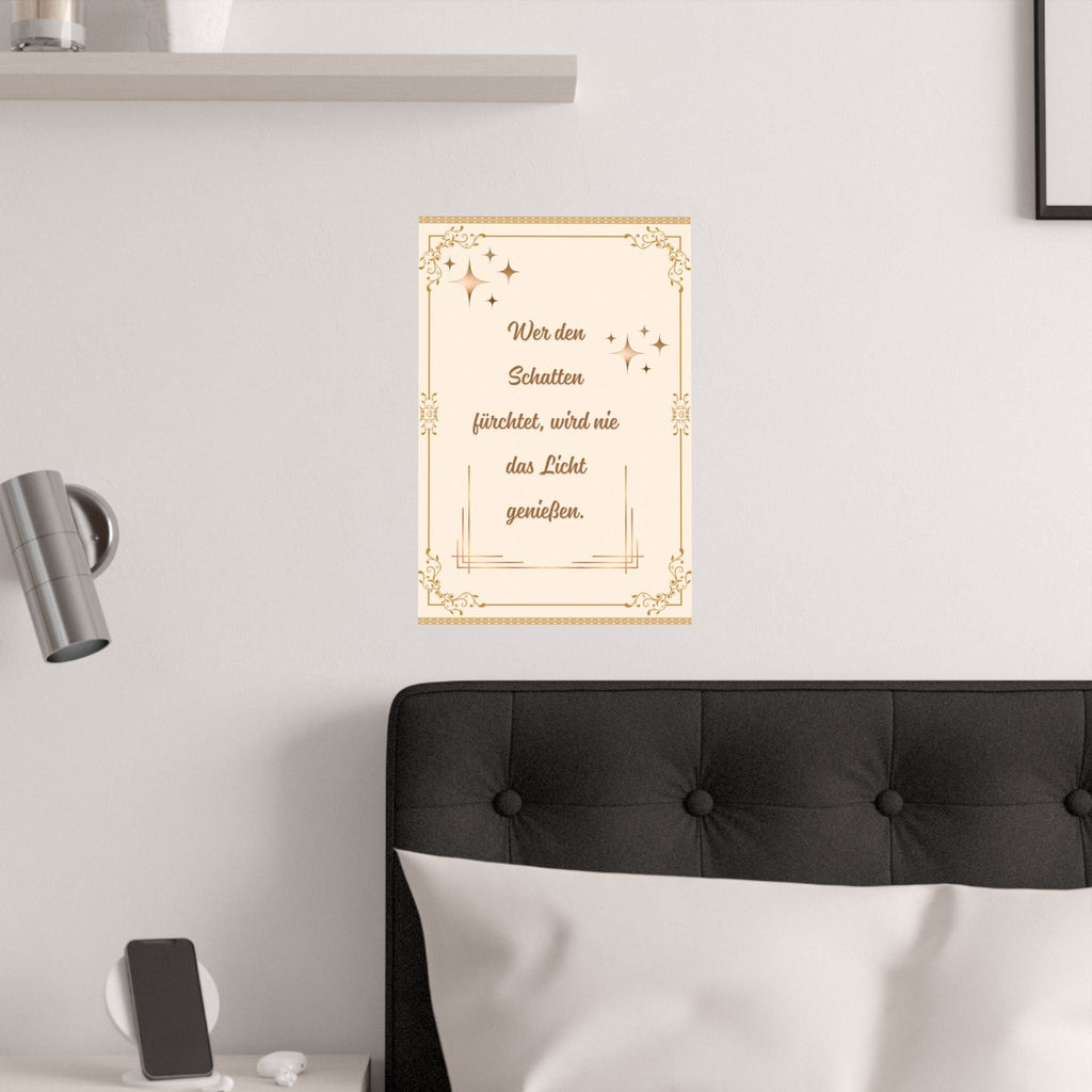Elegantes Satin - Wandkunst - Poster Inspirierendes Zitat - Dekor - Familientruhe